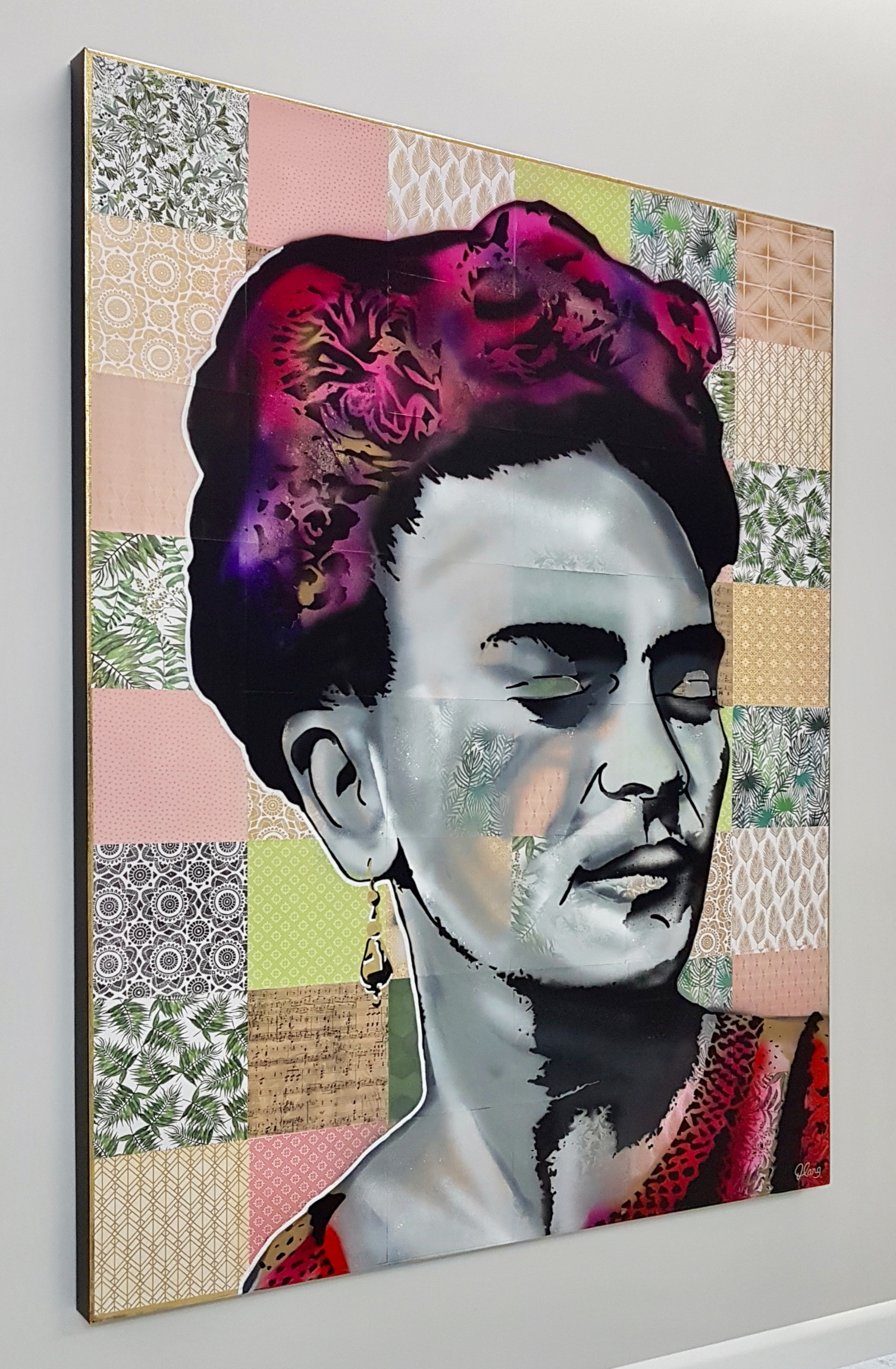 Hermosa Frida Songbird Designz Deborah Lang Abstract Strong Woman Mexican Painter Canvas Wall Art Popart Style 3