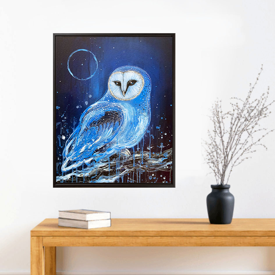 Sydney Artist Leni Kae Owl Spirit (athena’s Owl) Living Room Art