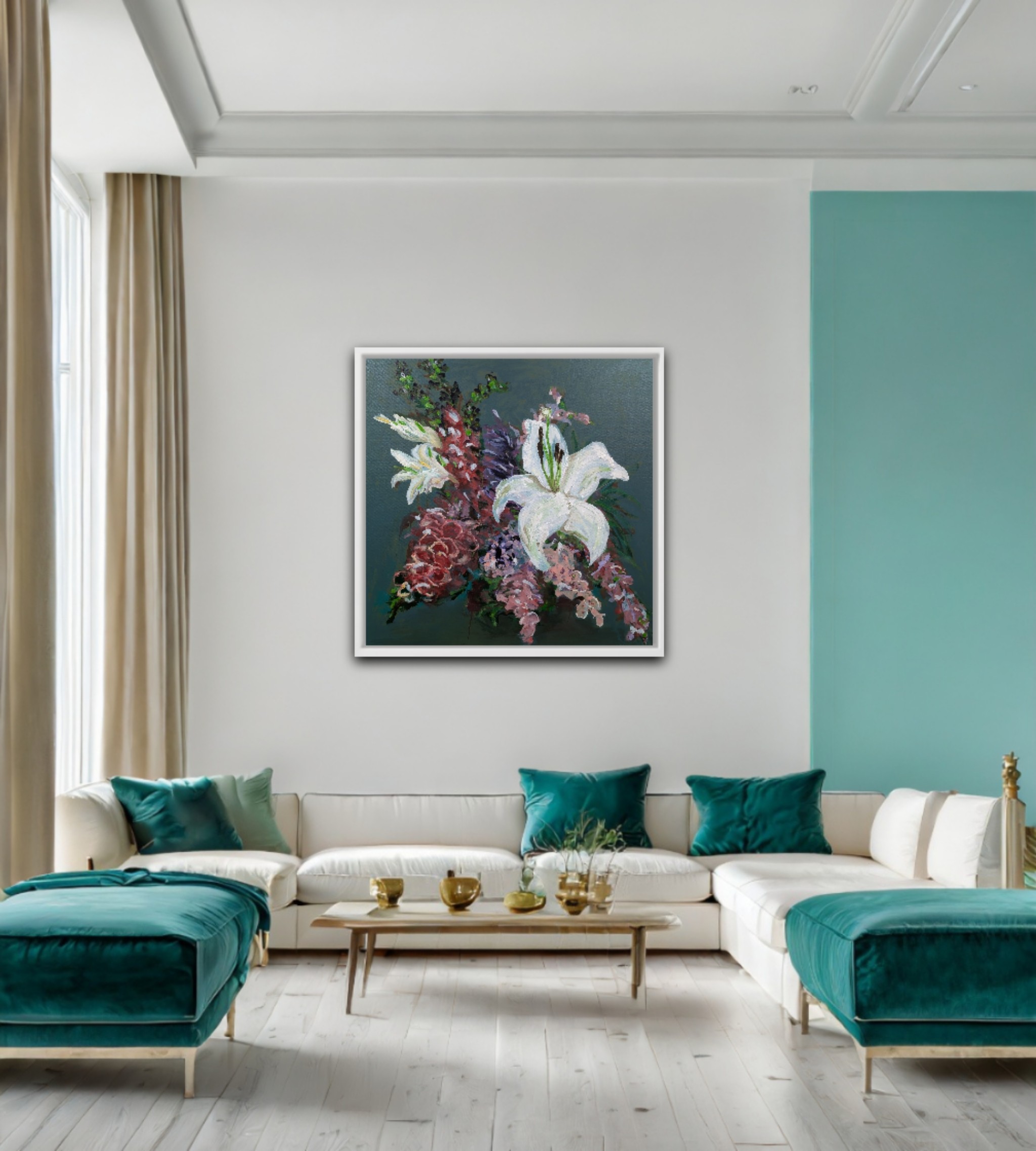 Lillians Grace Aqua Living Room