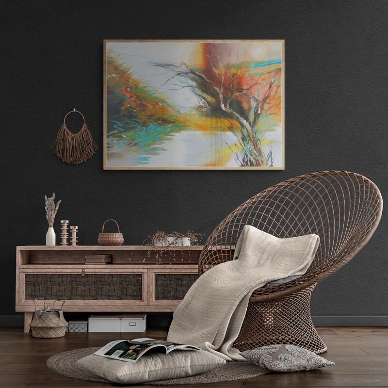 Bohemian Style Room With Rattan Chair (1)