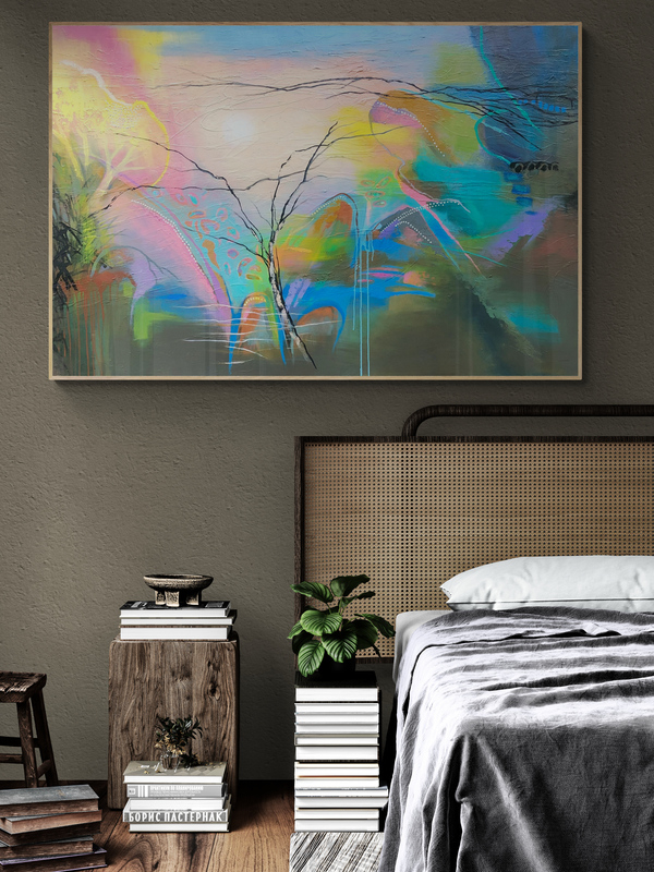 Boho Bedroom With Rattan Headboard