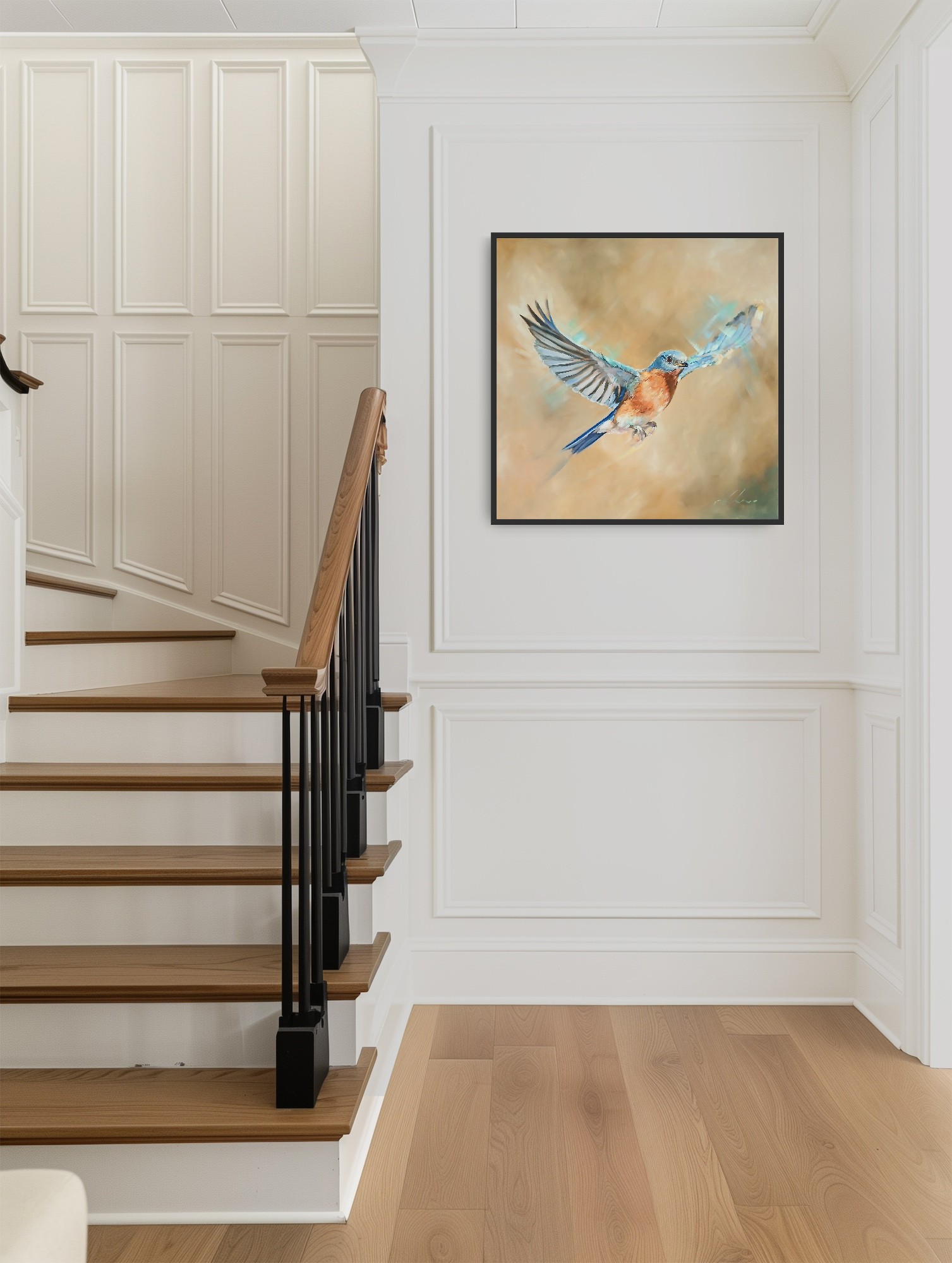 The Spirit Bloweth Where It Listeth In Situe Bluebird Jo S. Stacey Fine Art Oils