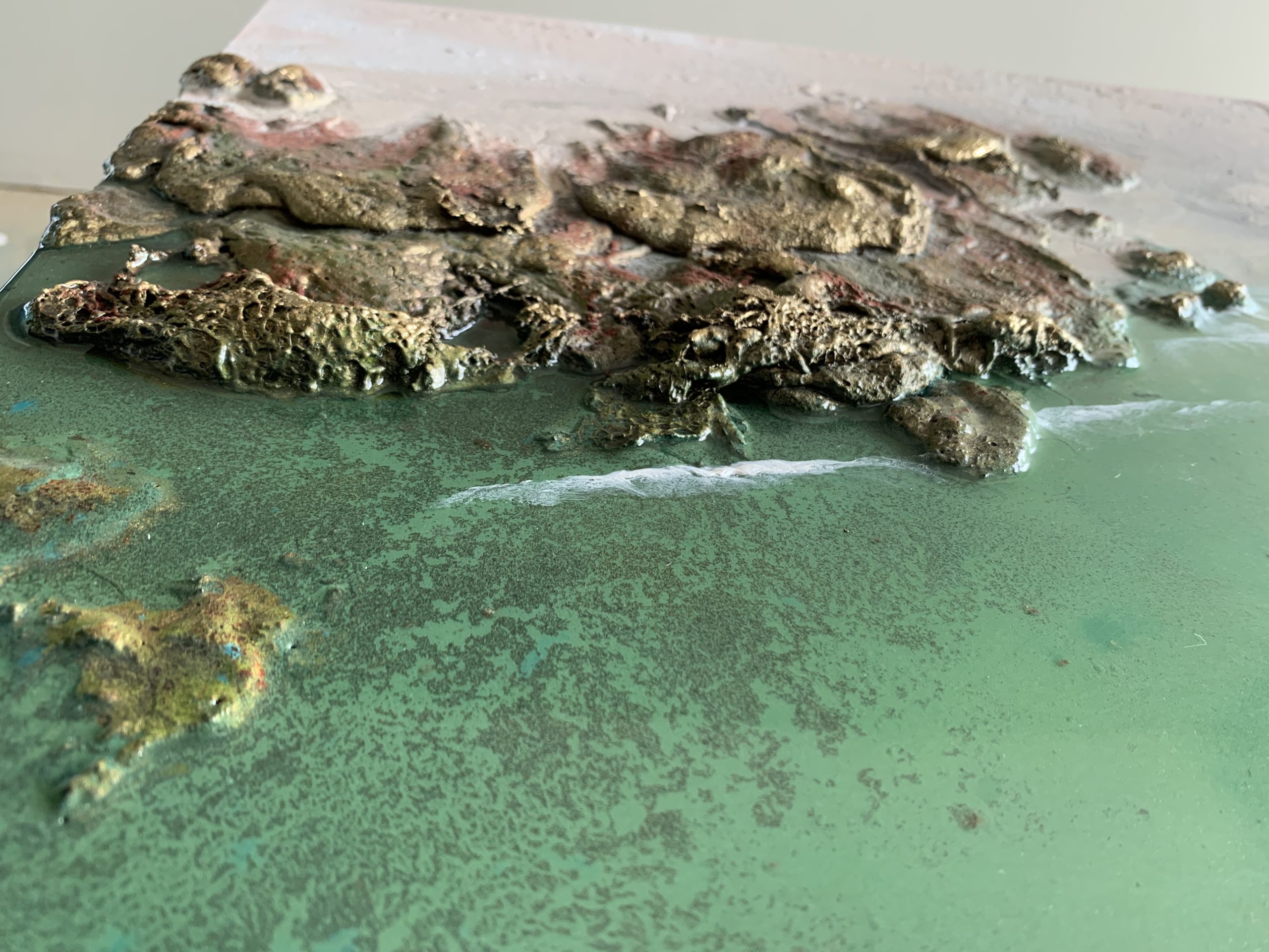 Green Ocean Resin Wall A By Petra Meiklert3