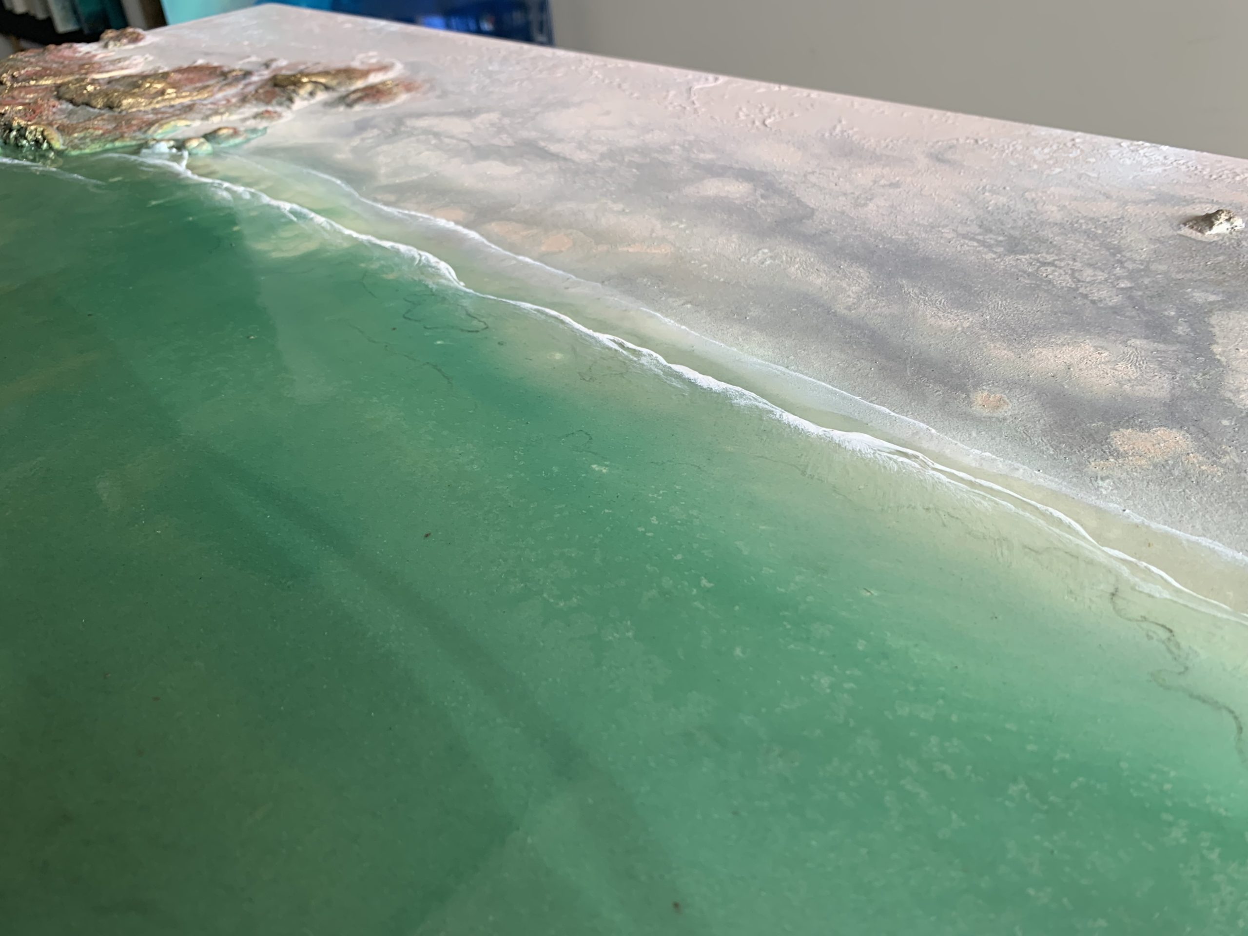 Green Ocean Resin Wall A By Petra Meiklert6