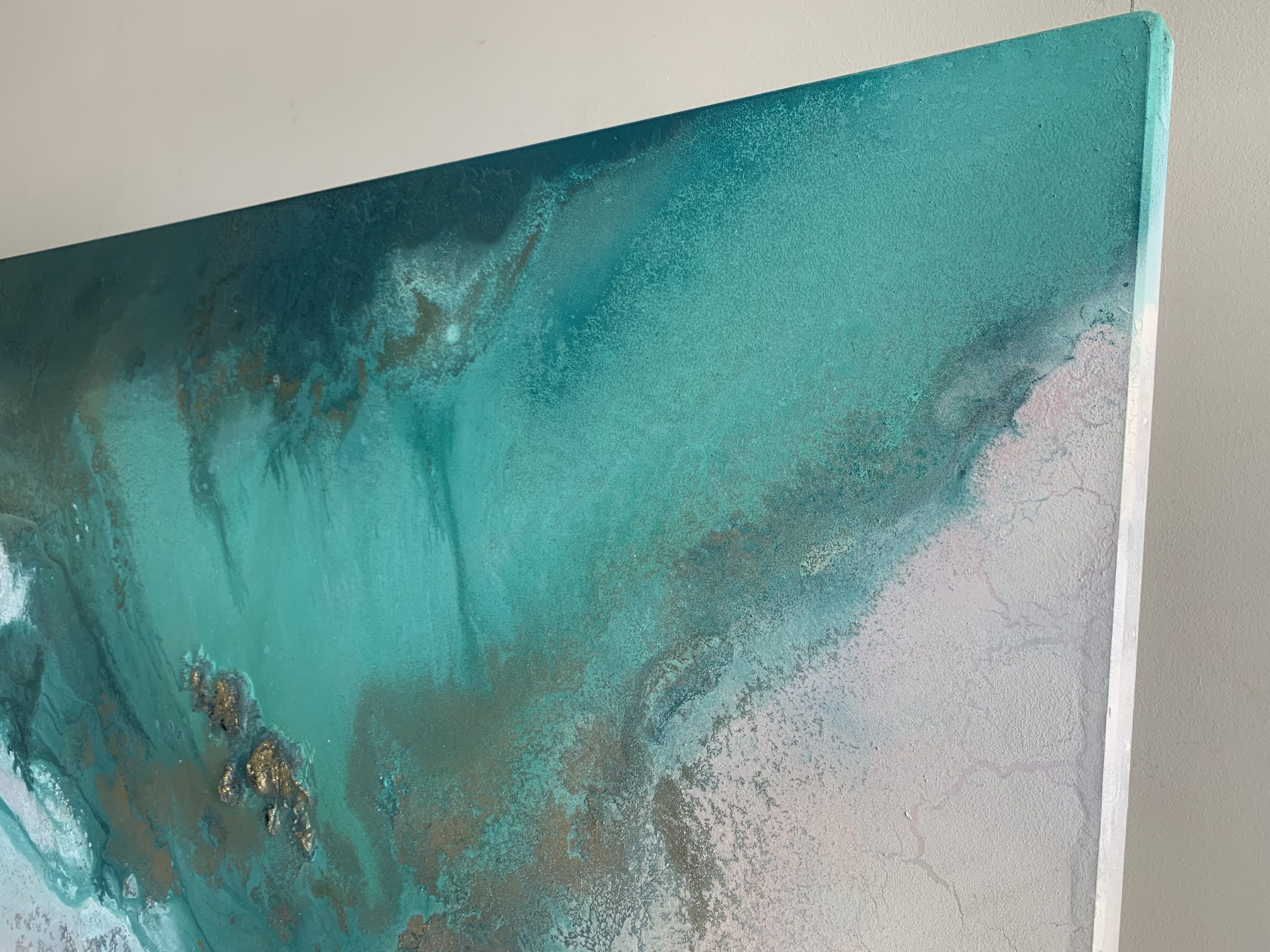 Green And Pink Coastal Artwork By Petra Meikle2