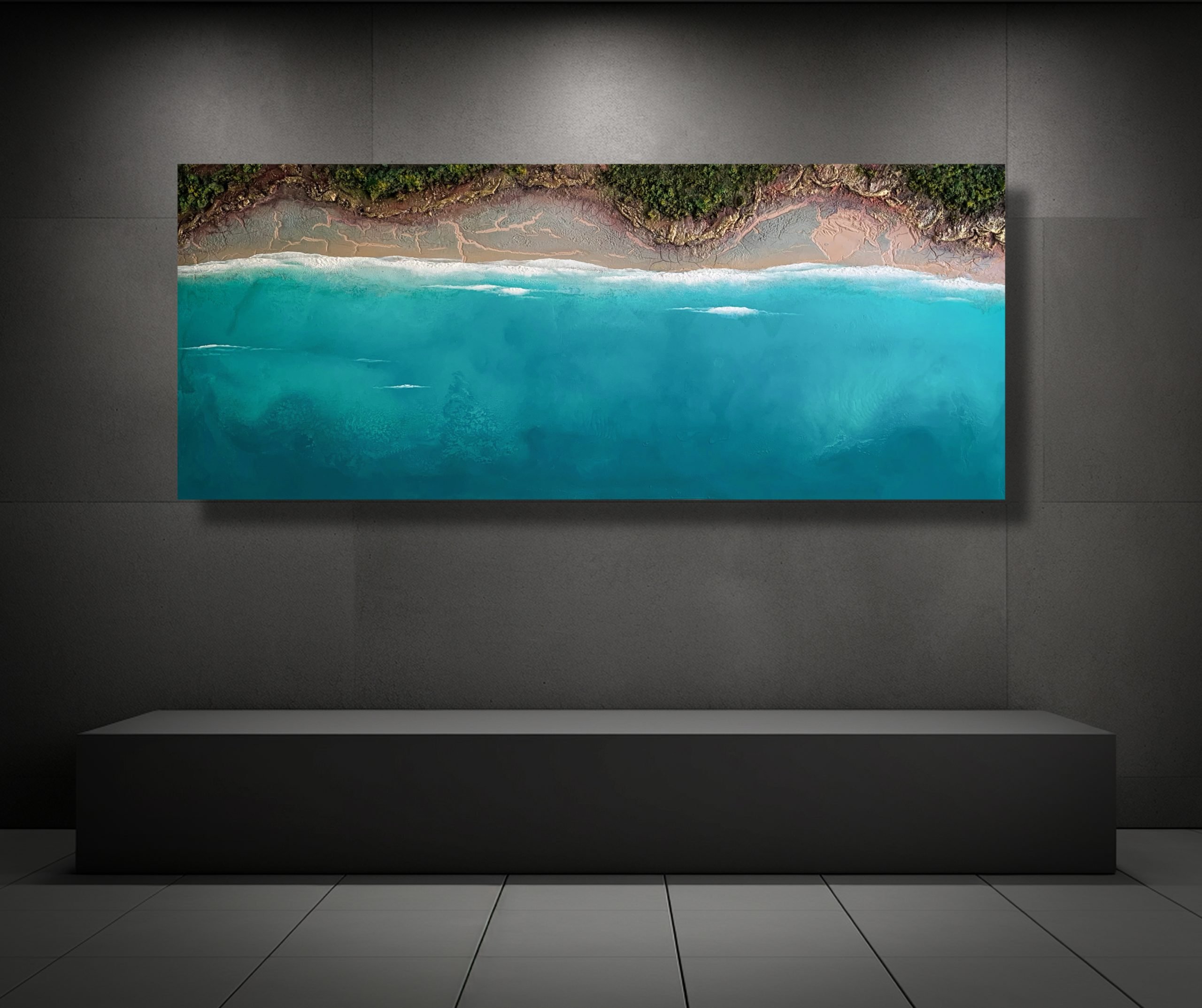 Teal Ocean Abstract Artwork By Petra Meikle6