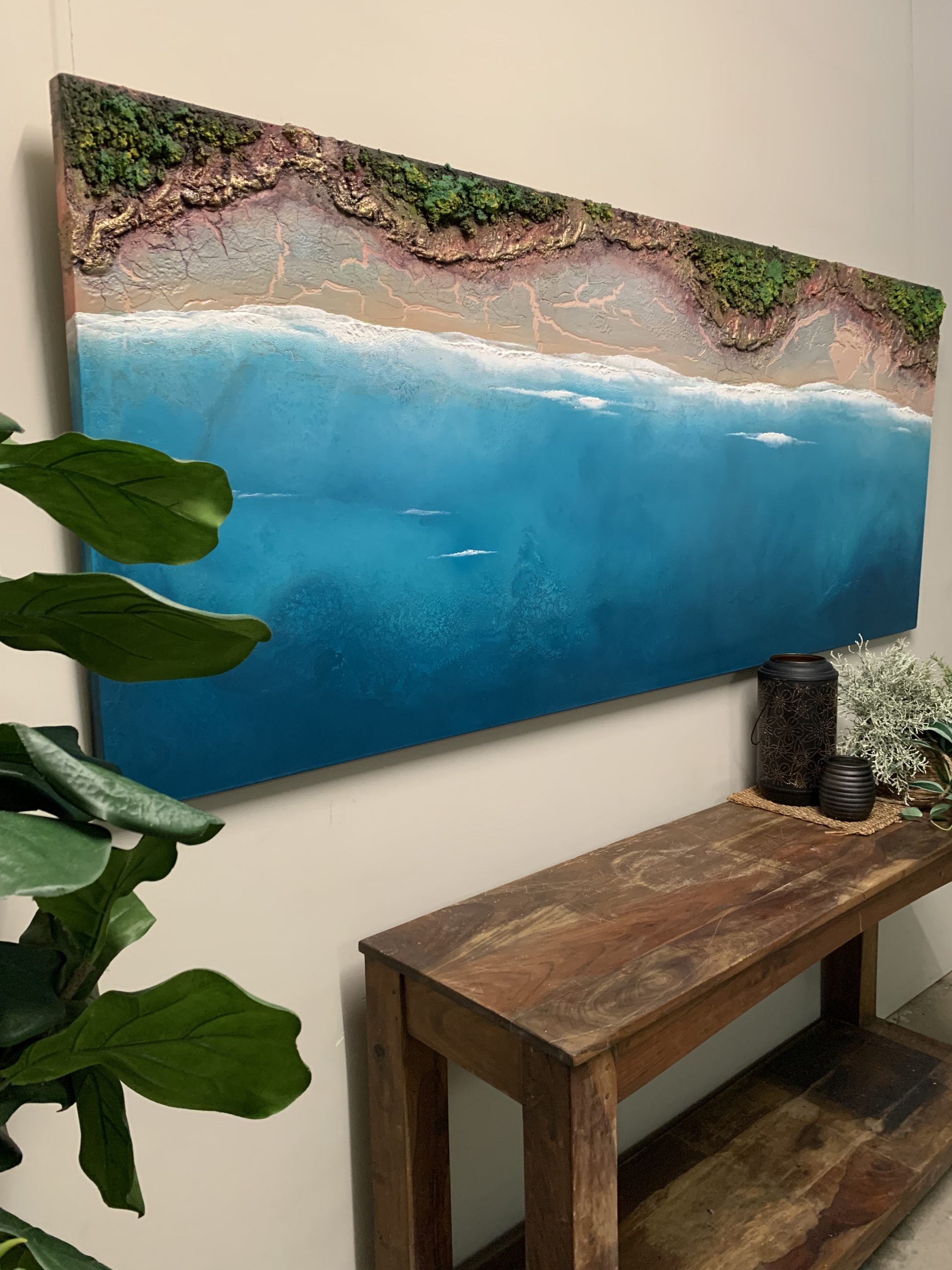 Textured Coastal Landscape Painting By Petra Meikle1