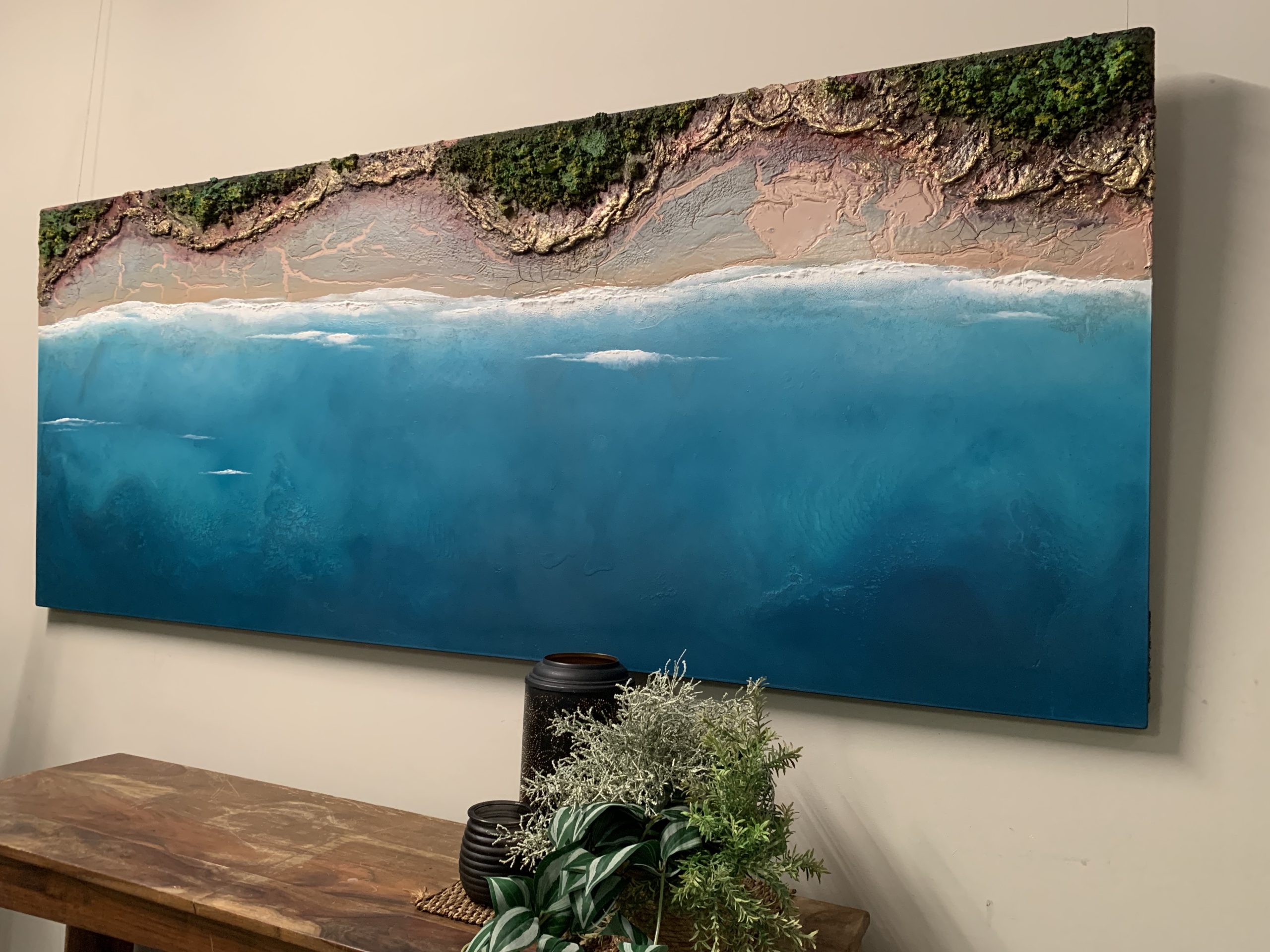 Textured Coastal Landscape Painting By Petra Meikle2