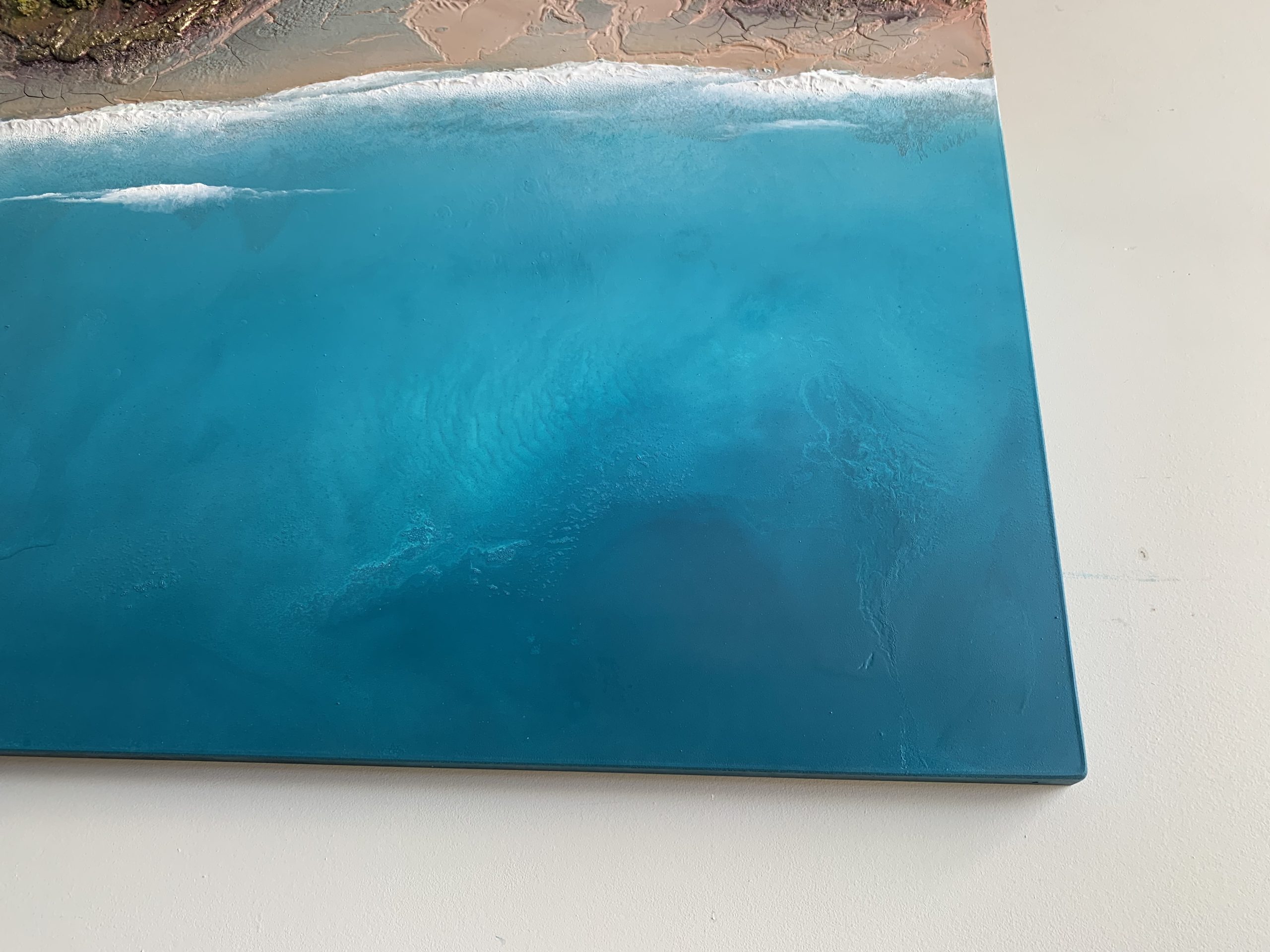 Teal Ocean Abstract Artwork By Petra Meikle4