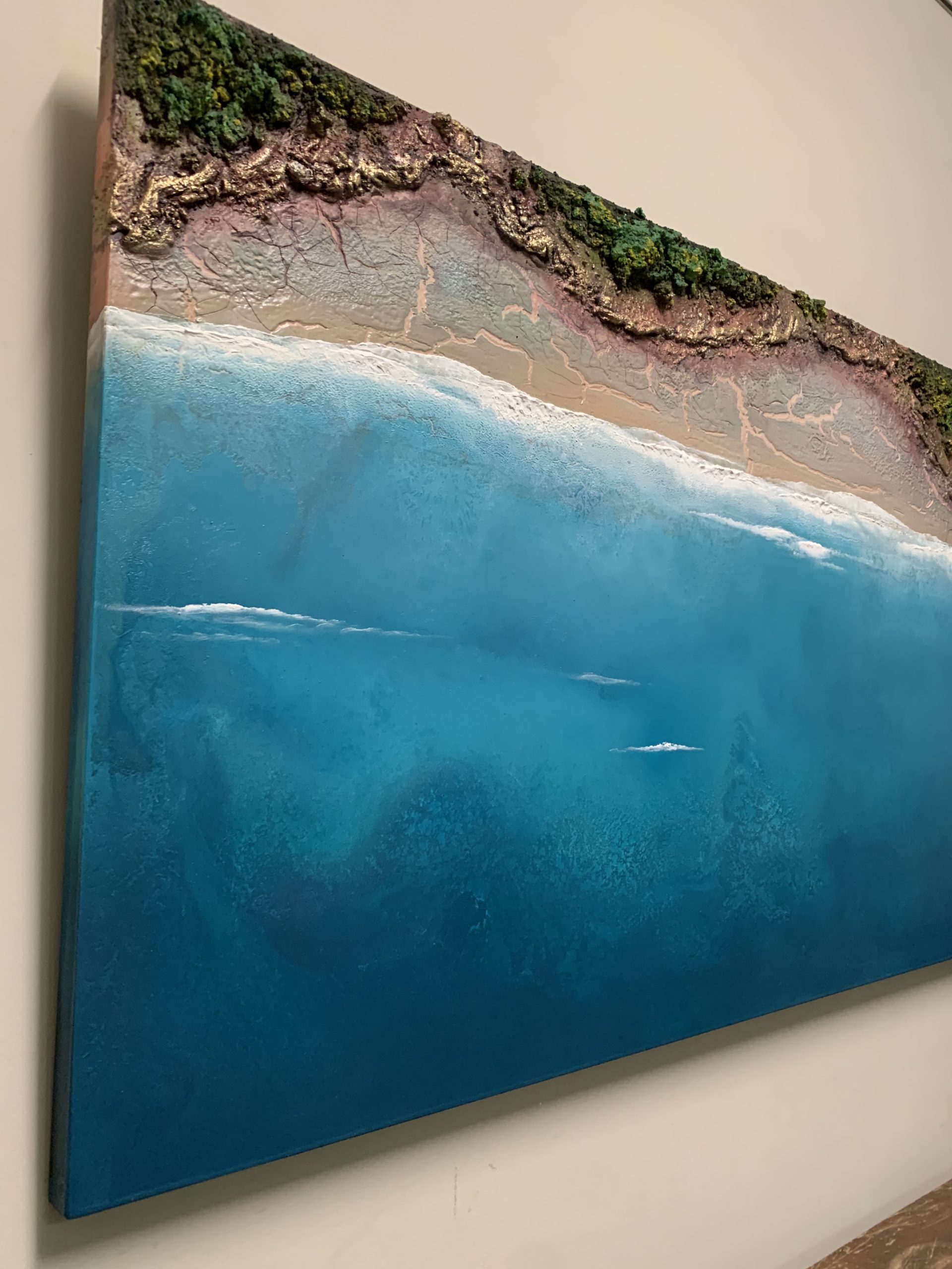 Teal Ocean Abstract Artwork By Petra Meikle2