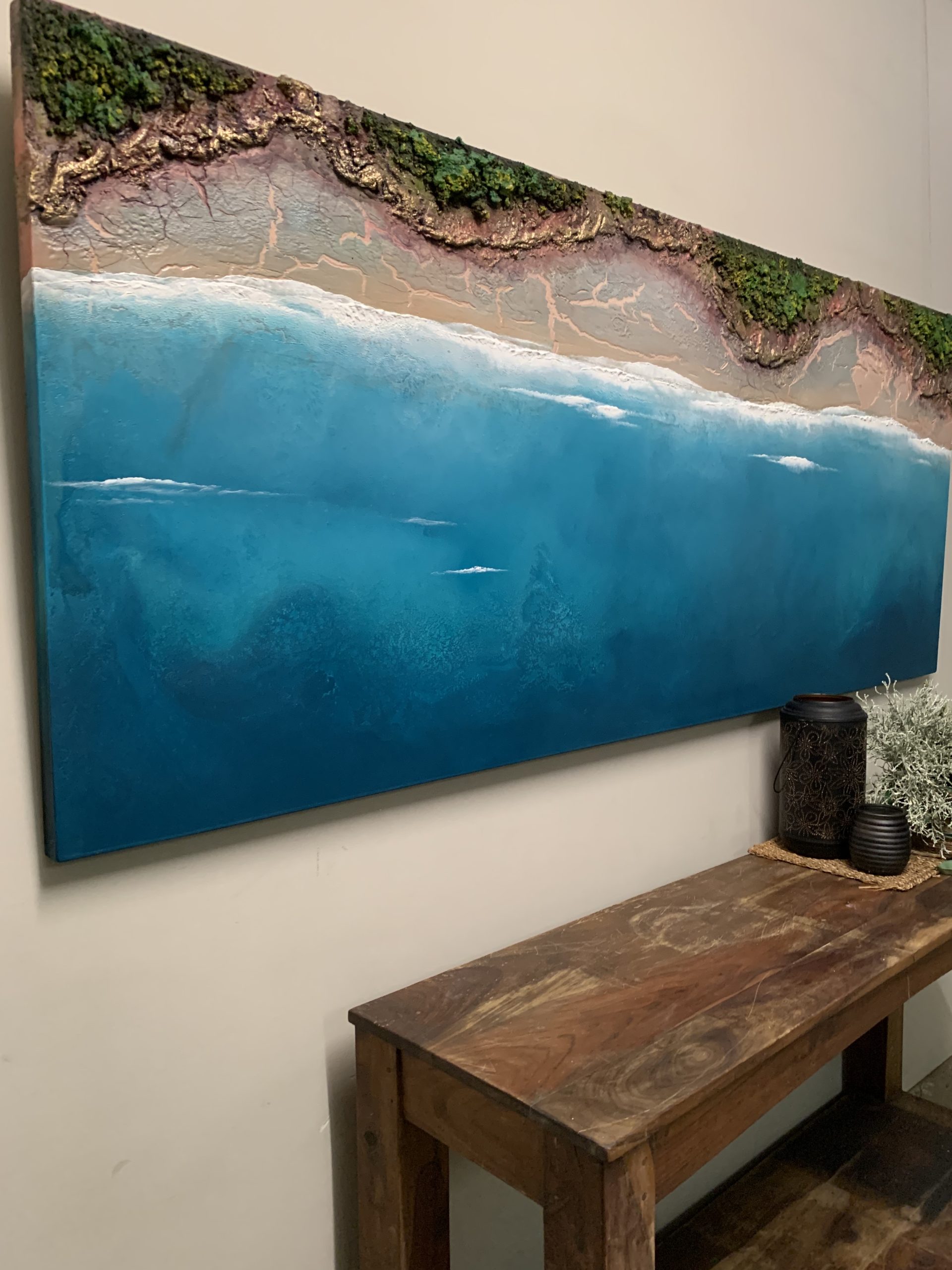 Textured Coastal Landscape Painting By Petra Meikle3