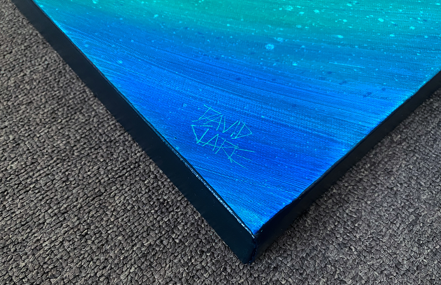 Fish In Green And Aqua Sign Corner Lr