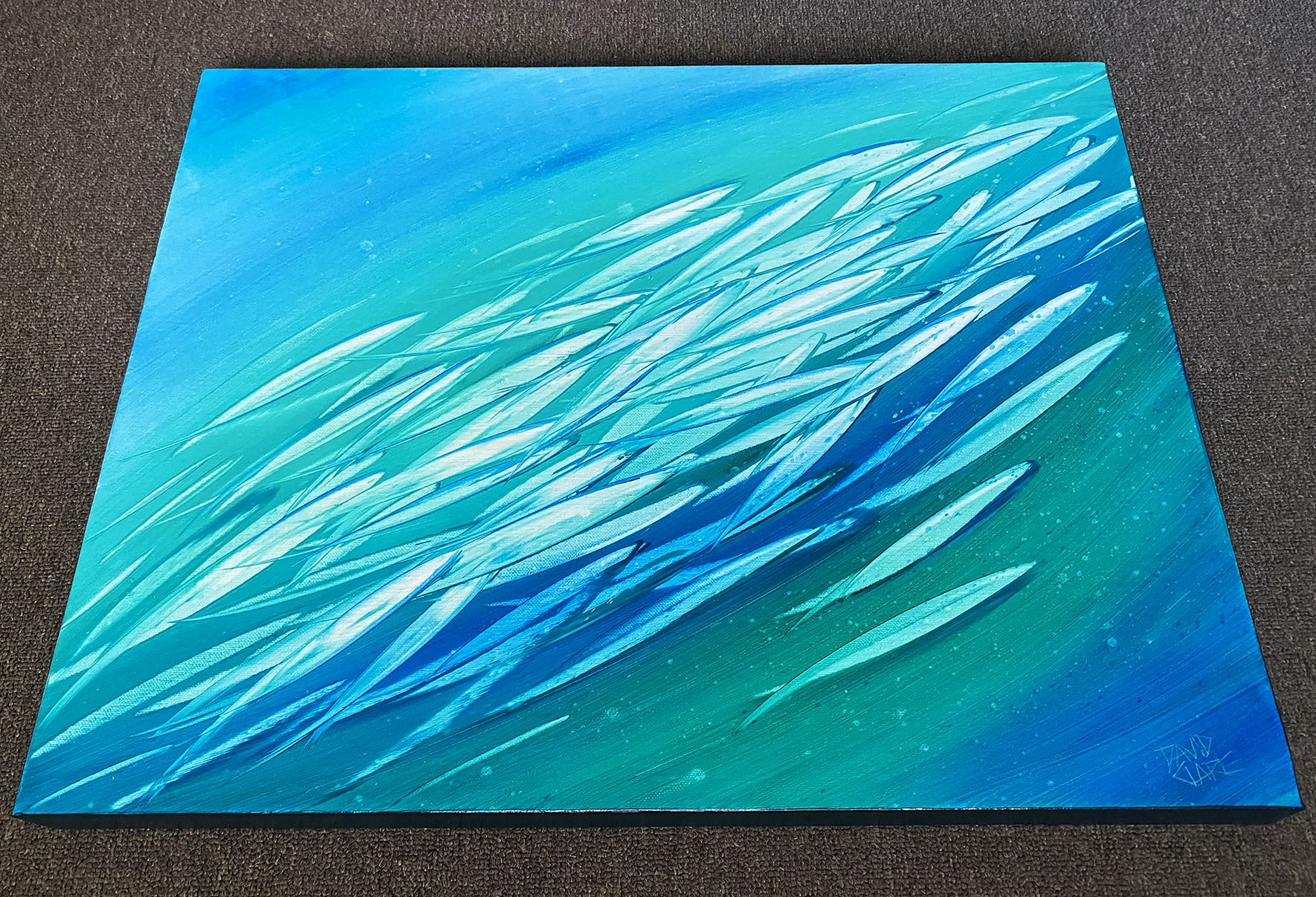 Fish In Green And Aqua Bottom Lr