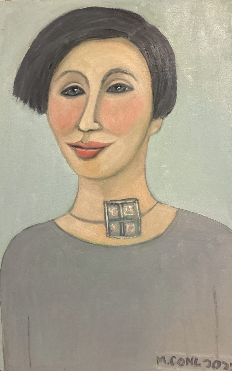 Woman with blue eyes