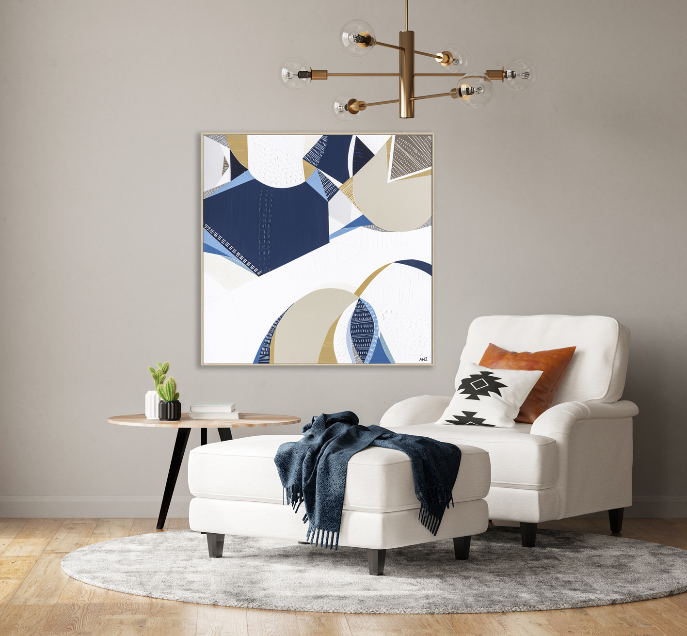 Minimalist Interior Of Modern Living Room 3d Rendering