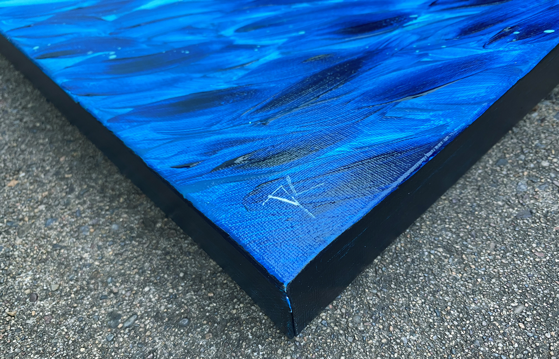 Fish In Blue And Aqua Sign Corner Lr