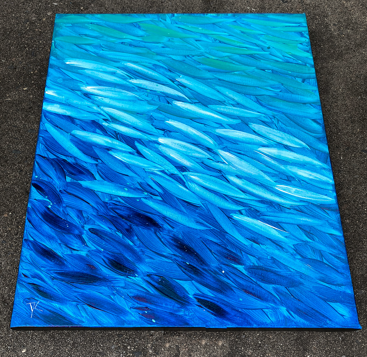 Fish In Blue And Aqua Bottom Lr