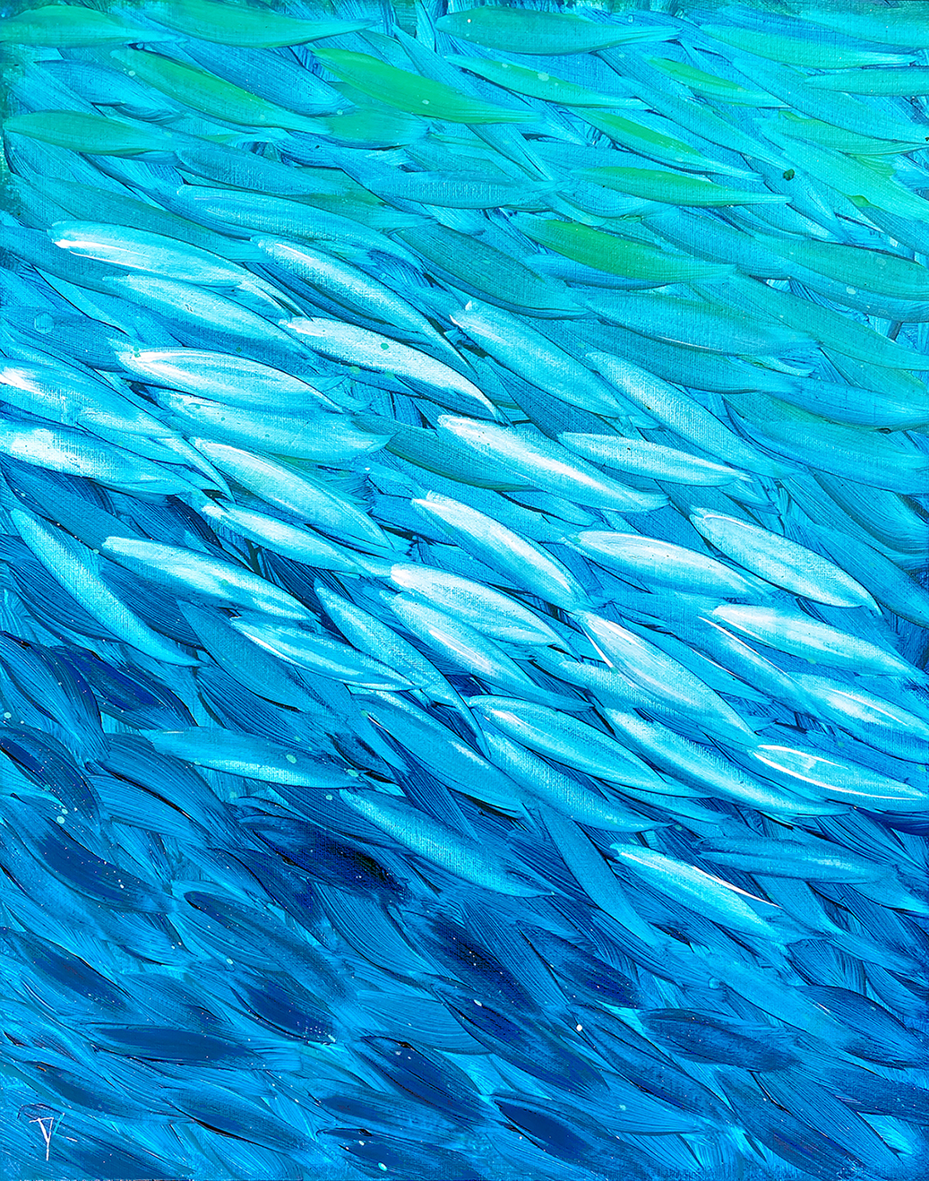 Fish In Blue And Aqua Lr