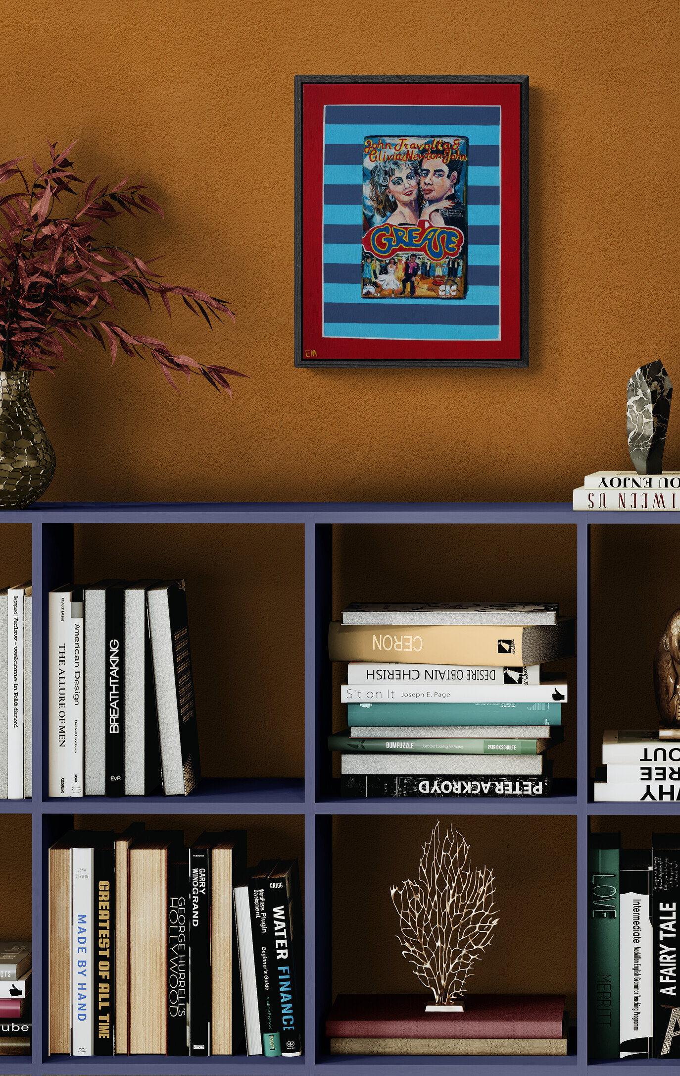 Homely Room With Bookcase And Plants