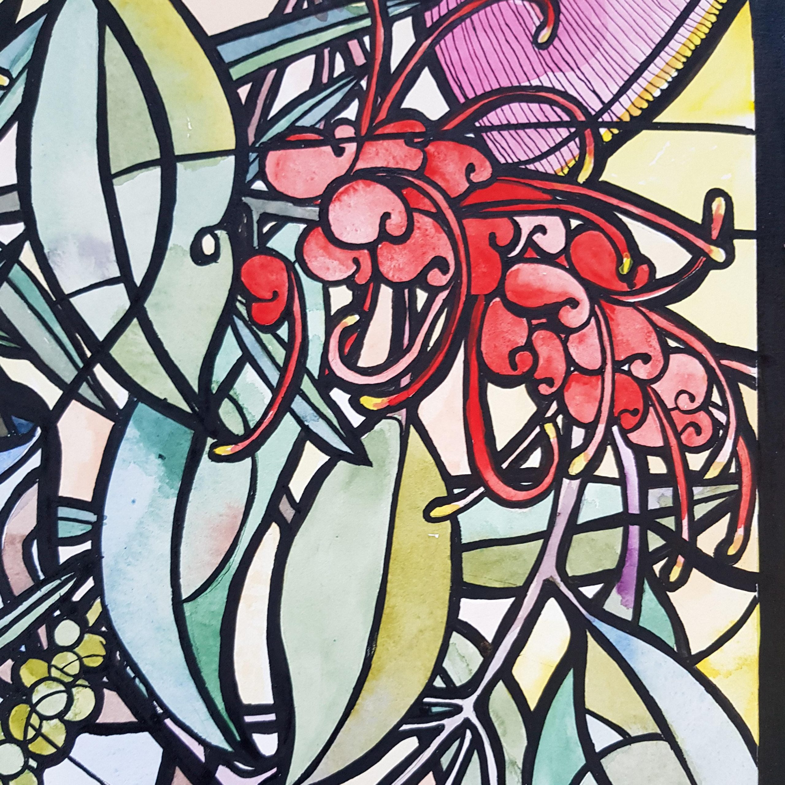 Kookaburra Vase By Nicola Cowie Grevillea