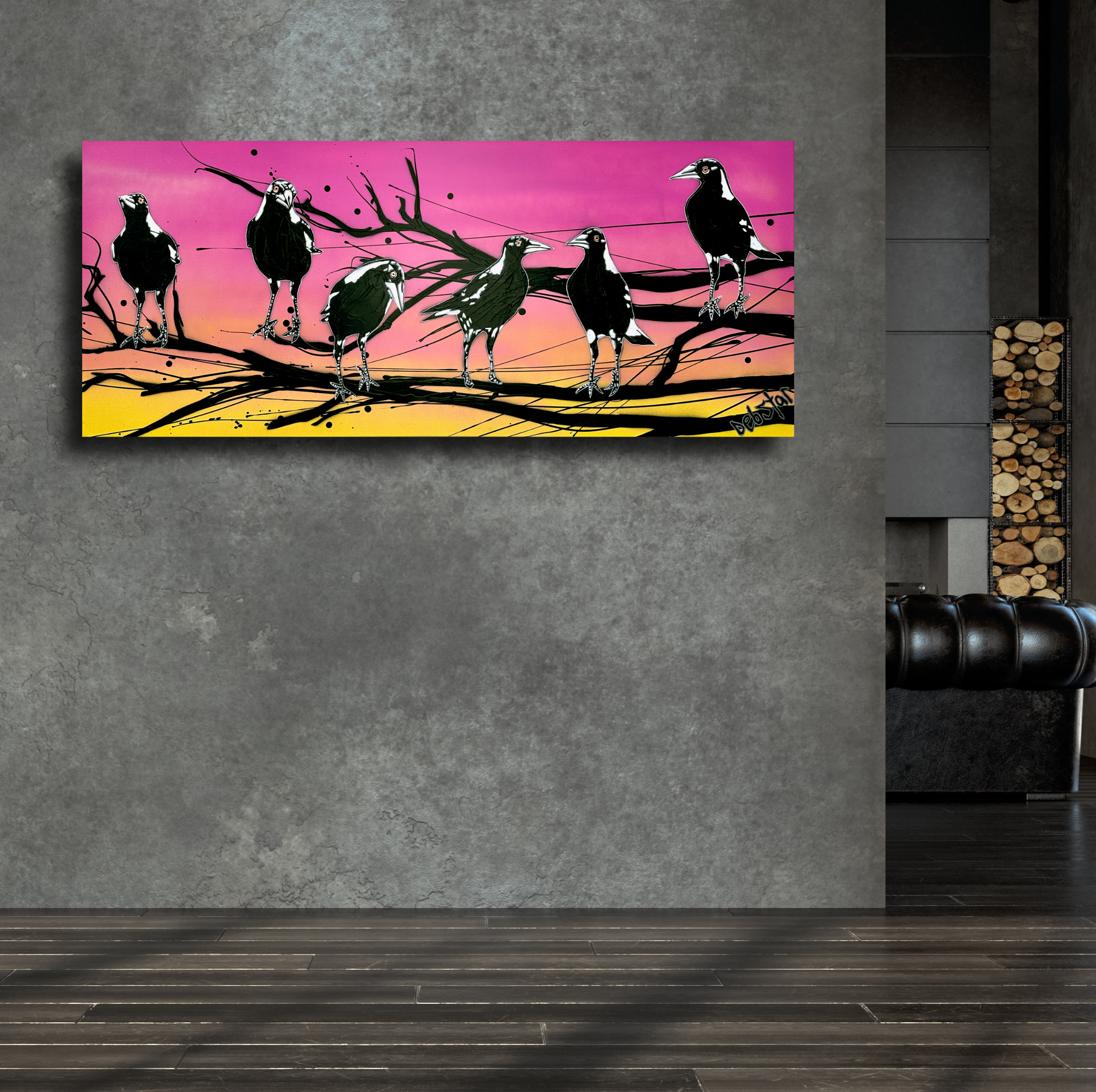 Living Room Interior In Loft, Industrial Style