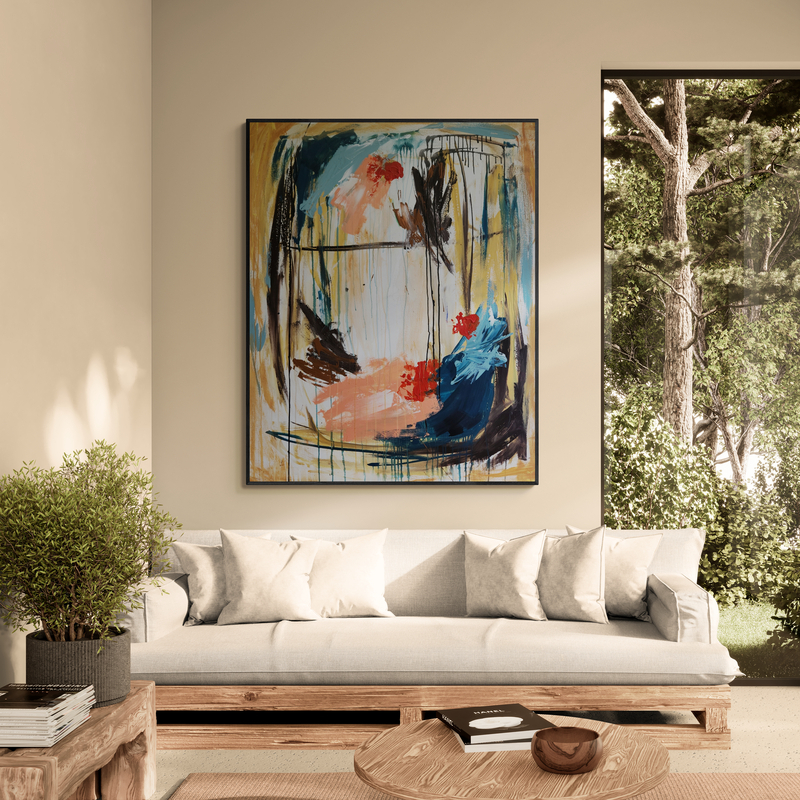 Comfy Living Room With Outside Views