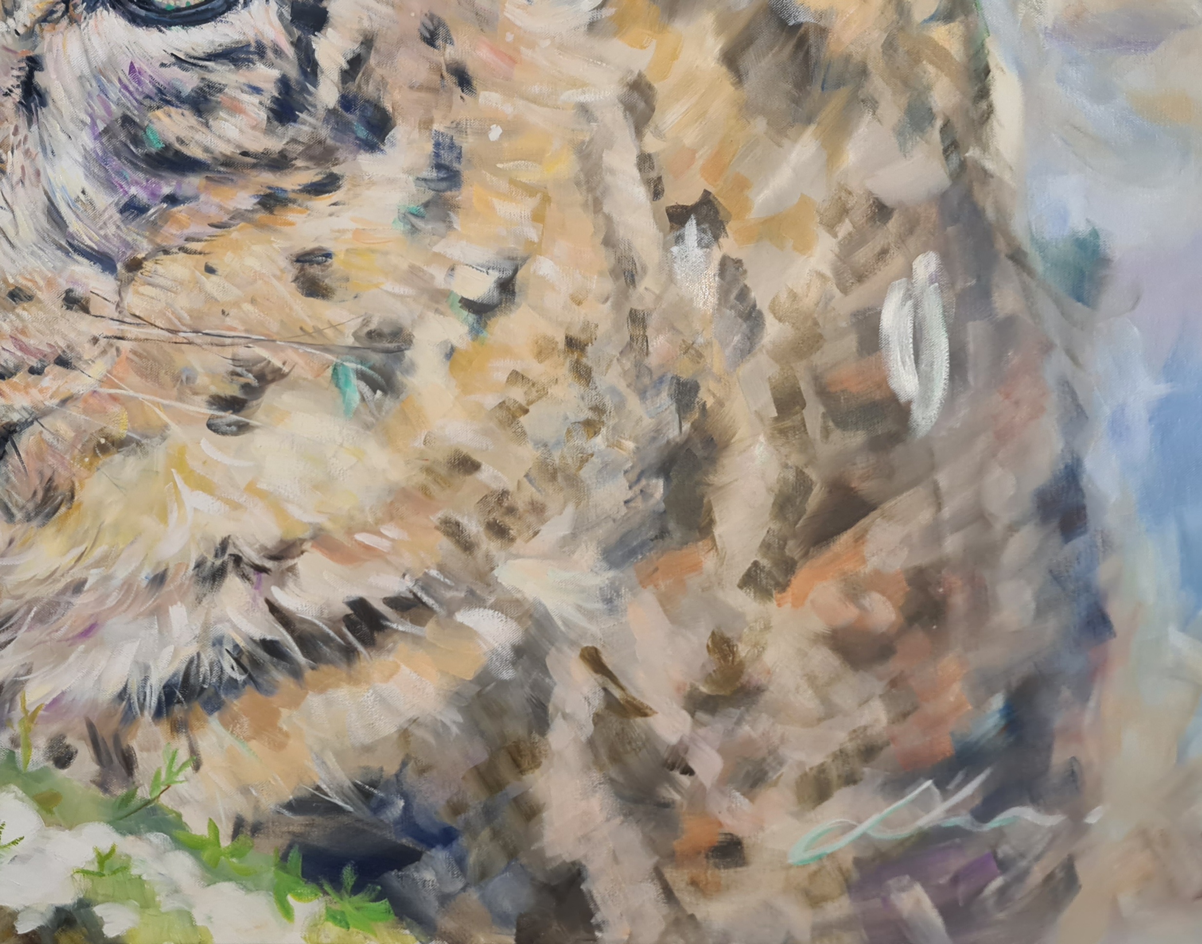 Sitting Snow Leopard Jo S Stacey Art Close Up 3