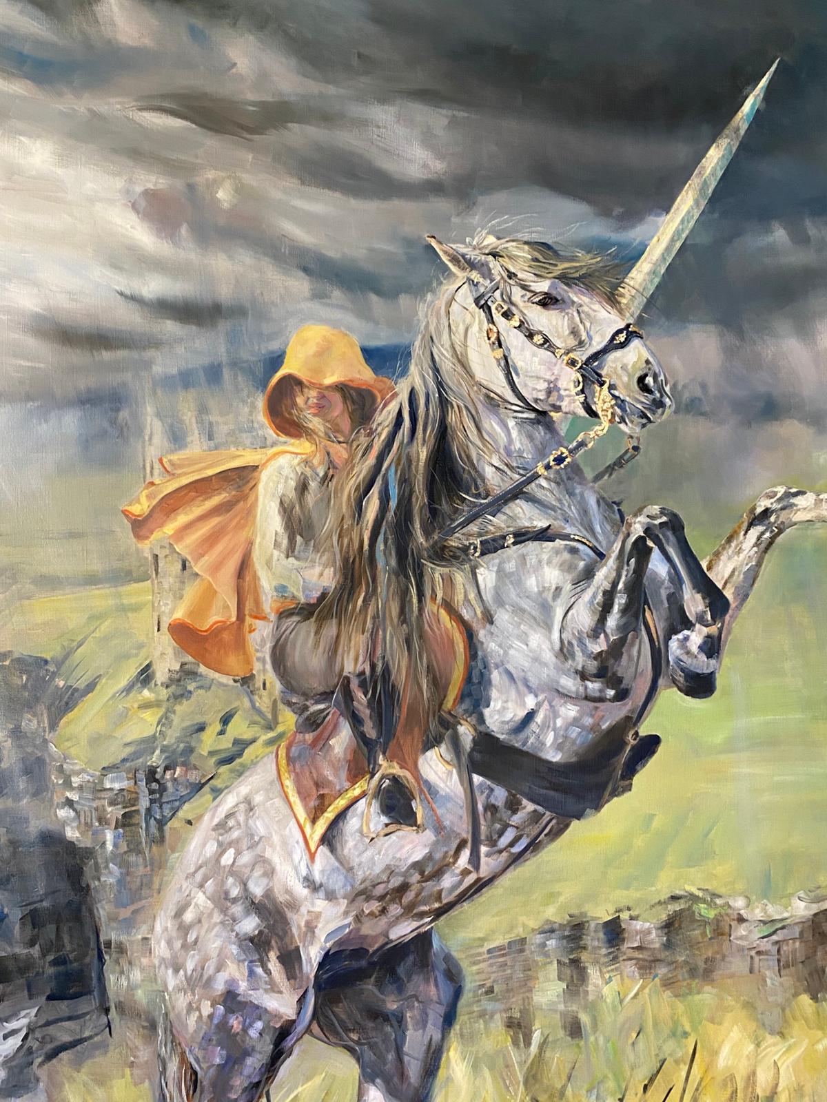 Woman Horse Sword Storm Jo S Stacey Closeup1