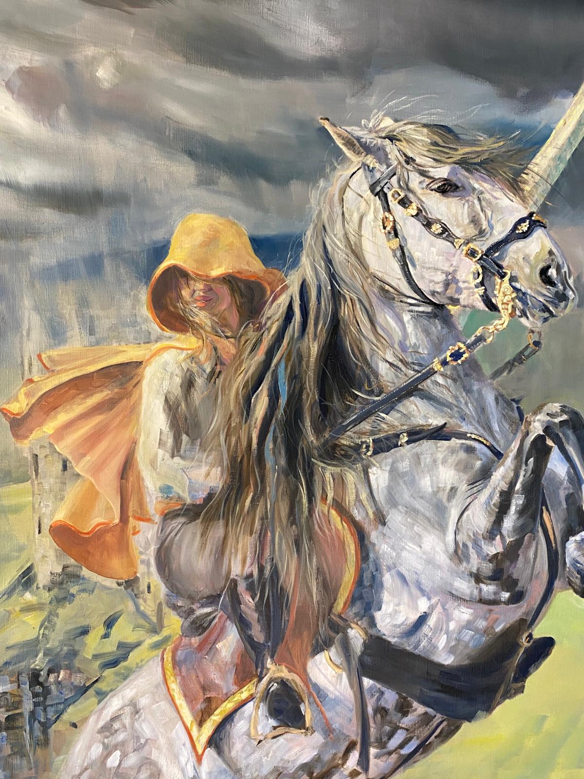 Woman Horse Sword Storm Jo S Stacey Closeup2