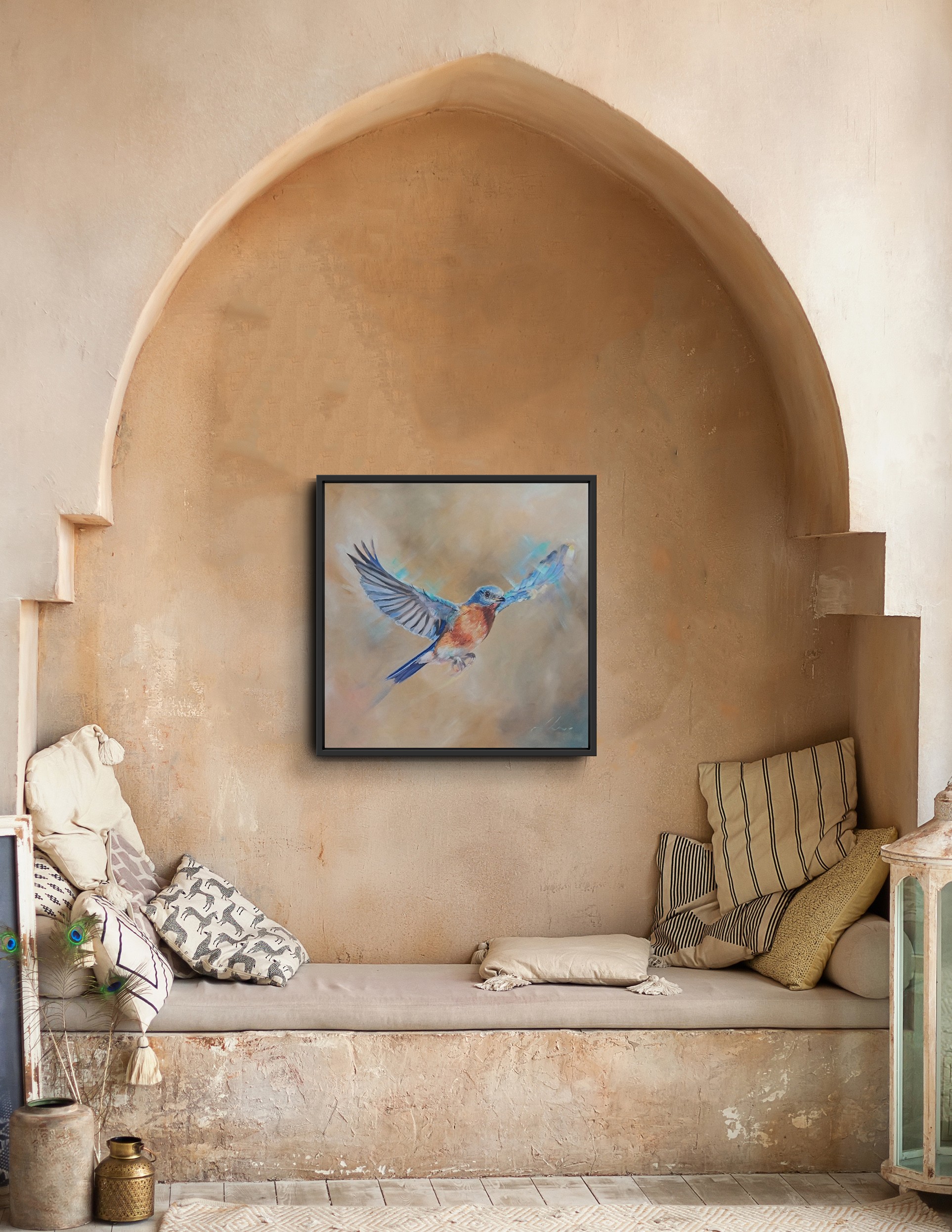 Bluebird Flying Jo S Stacey Fine Art Oils In Situ