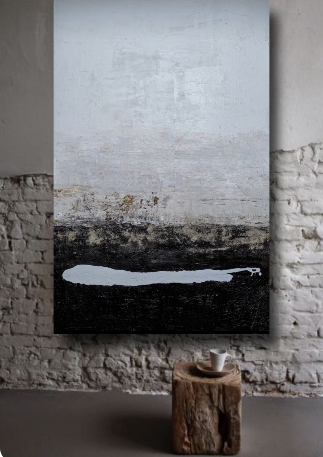White Inside, Mixed Media On Canvas 153x103cm