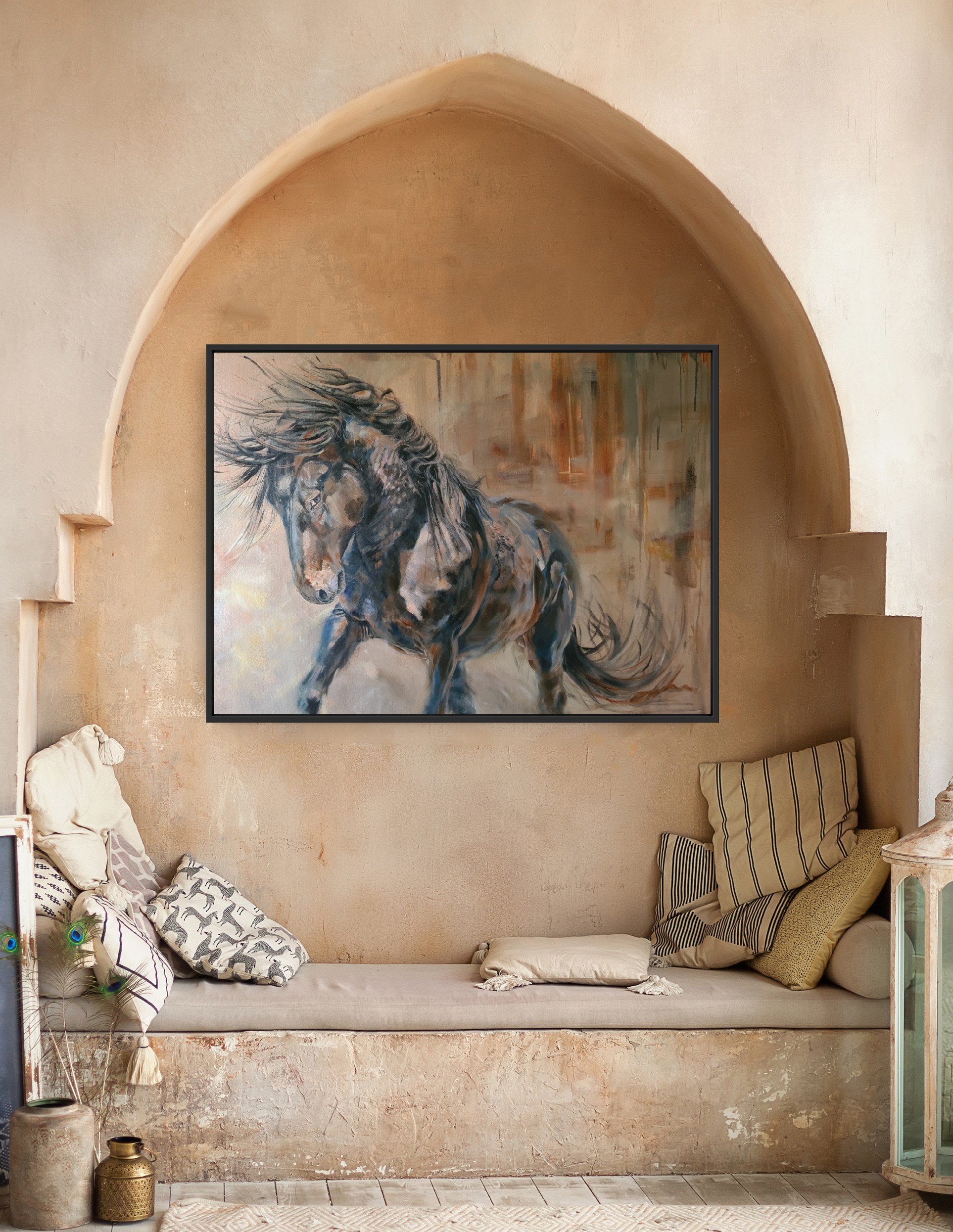 Bay Onaqui Stallion Jo S Stacey Fine Art Insitu2