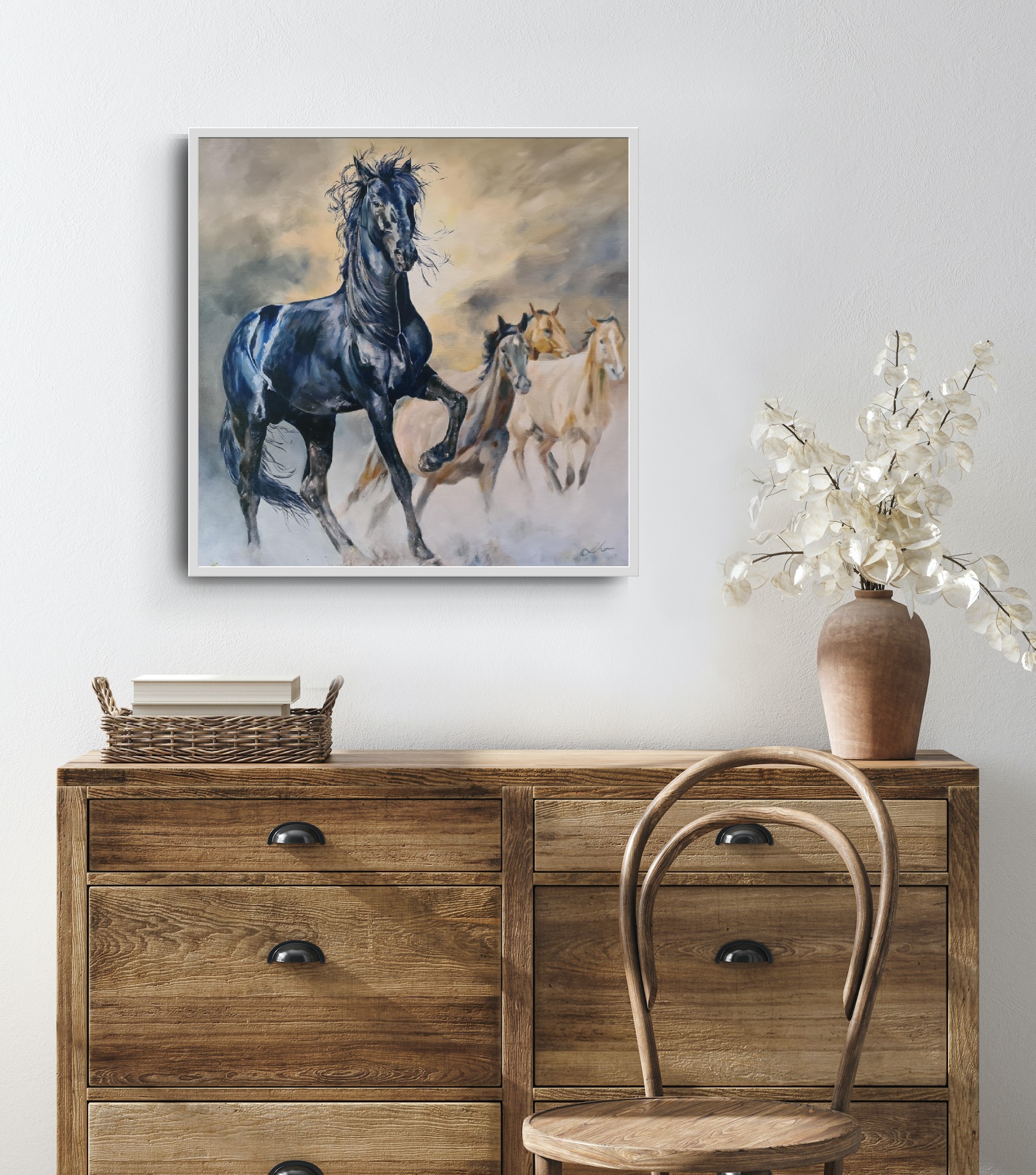 Black Stallion With Band Jo Stacey Insitu2