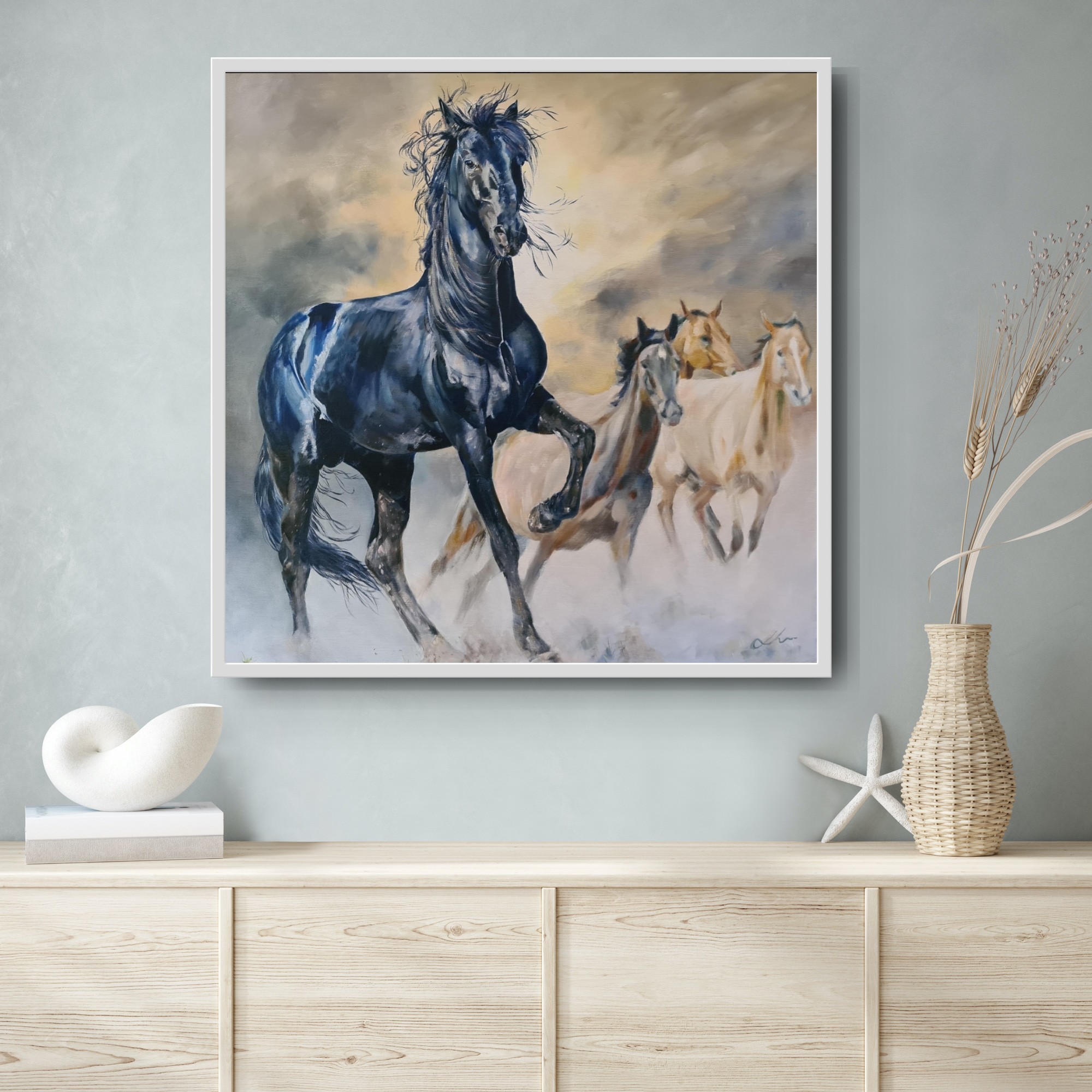 Black Stallion With Band Jo Stacey Insitu4