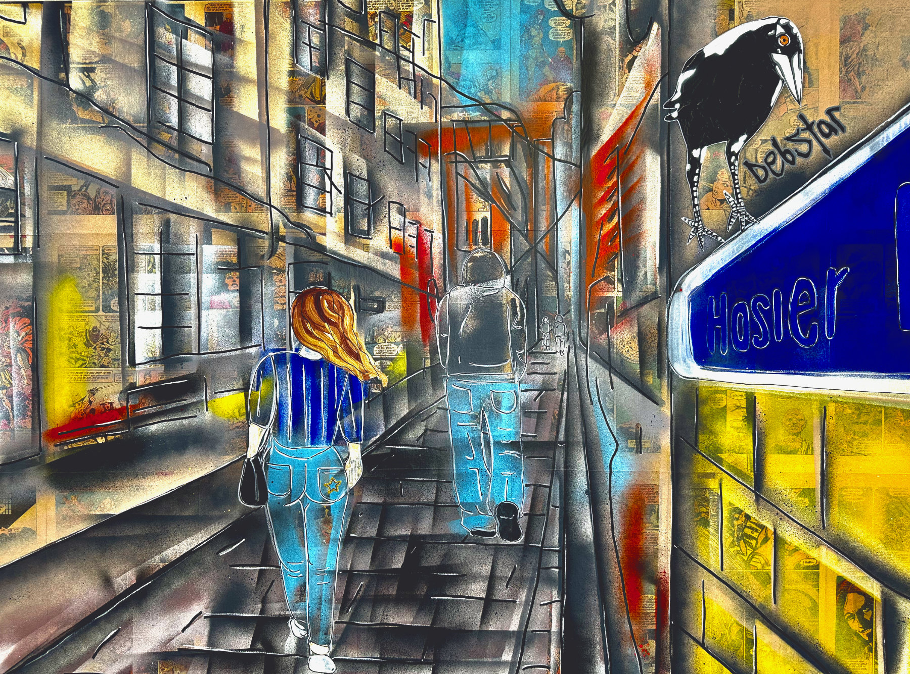 A Trip Down Hosier Lane Melbourne Popart Deborah Lang Art Urban Canvas 3