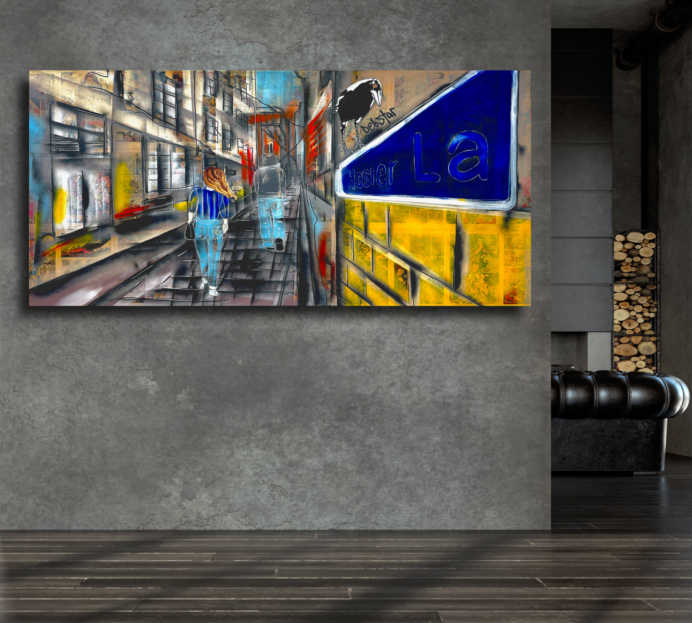 Living Room Interior In Loft, Industrial Style