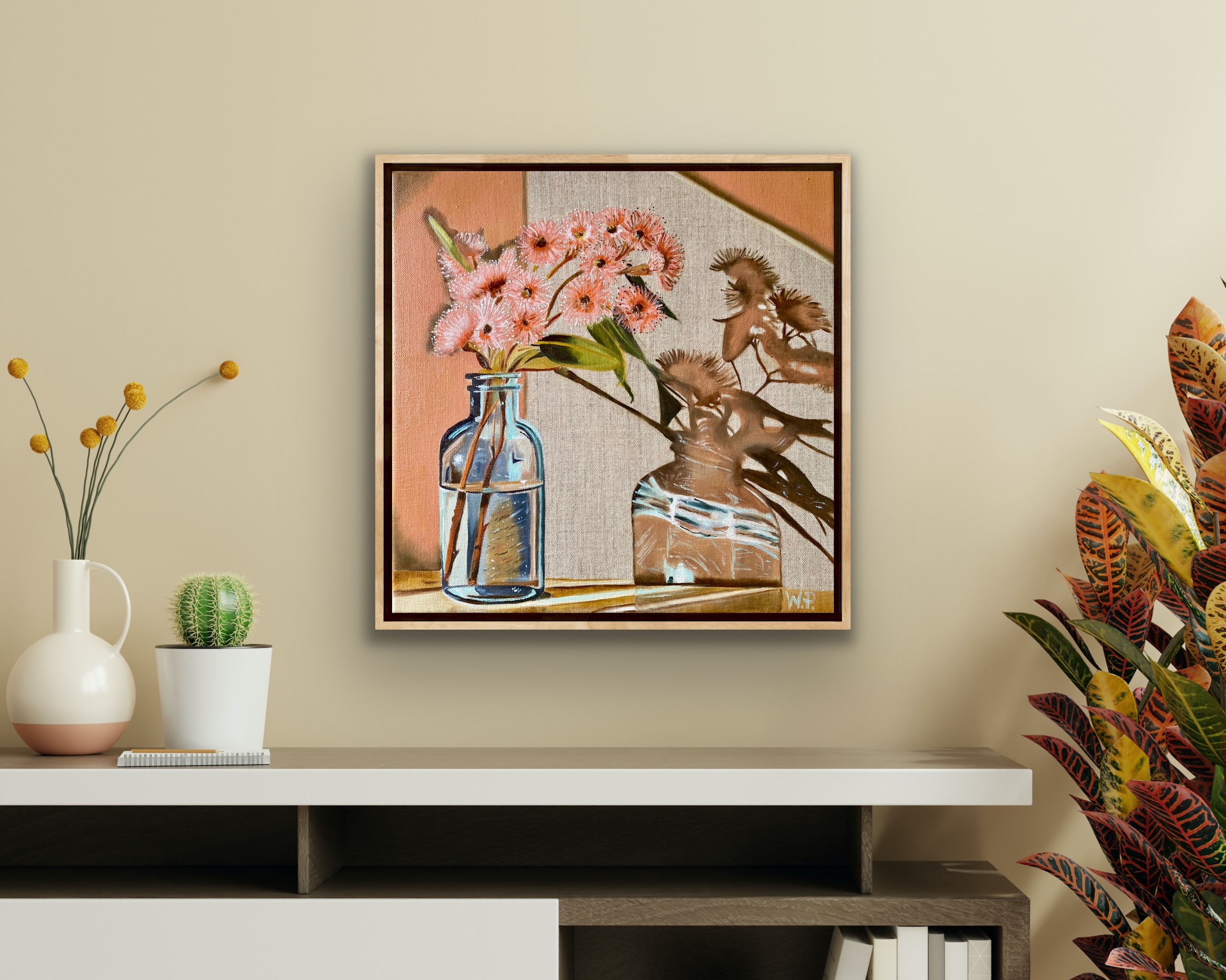 Blue Vase And Gum Nuts Insitu 2 Wendy Peters