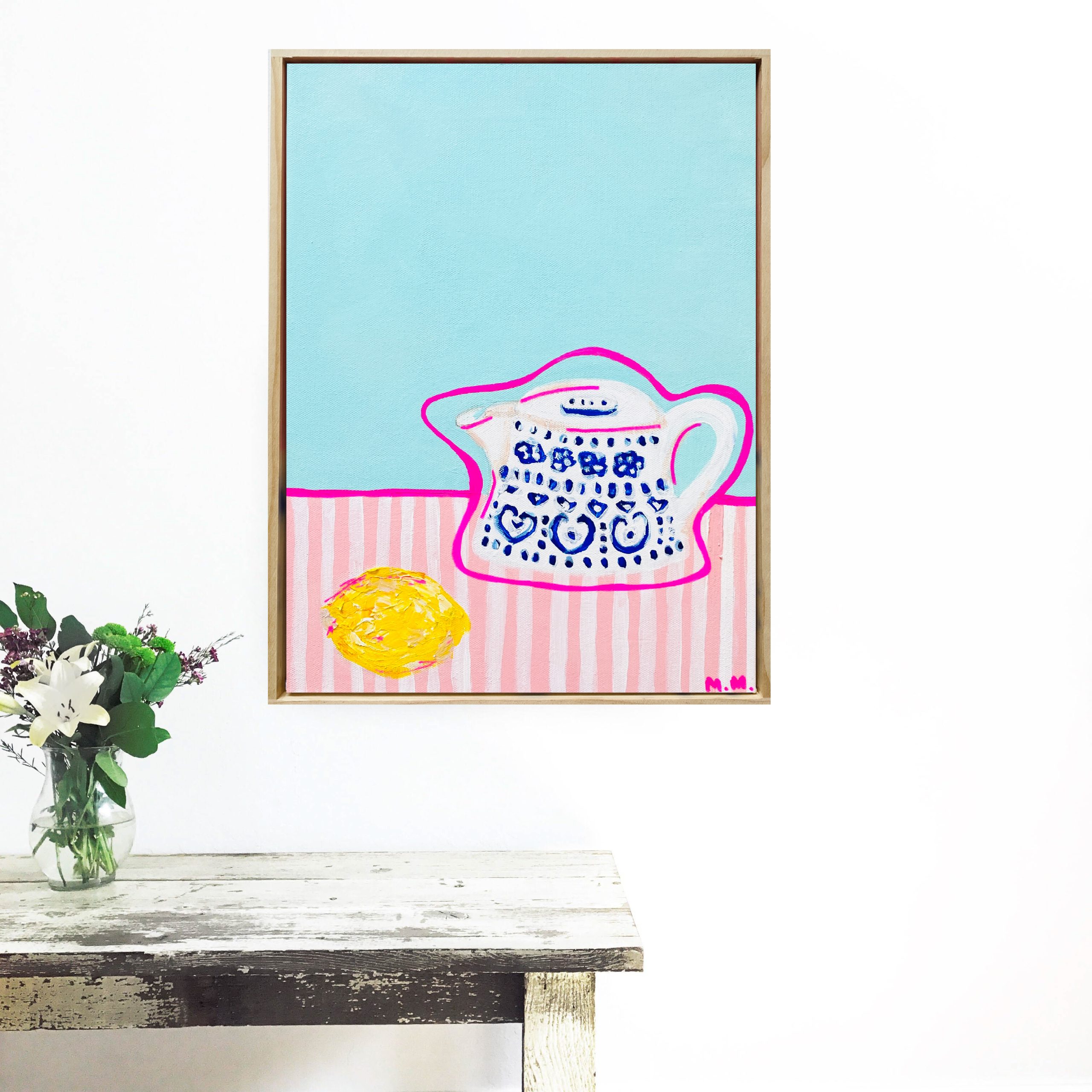 Enid's Coffee Pot On Pink Stripes Mm Mm