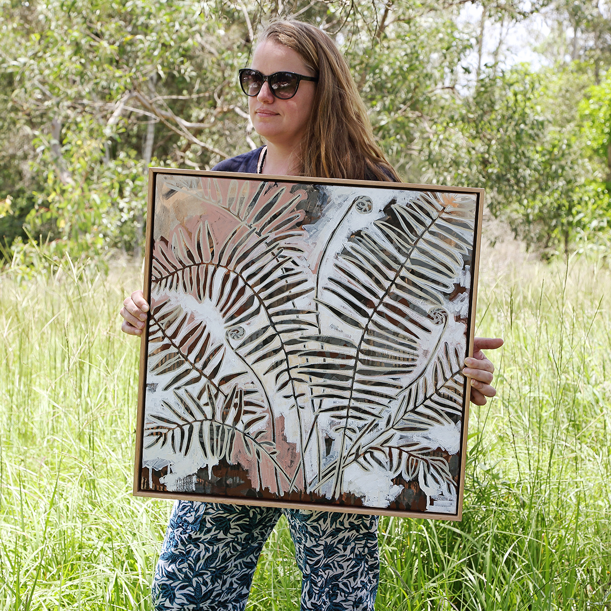 Lr 017 Swamp Water Fern Moment Iii Smith & Brooks Coastal Vibes Beach House Moody Artworks Monochrome Art