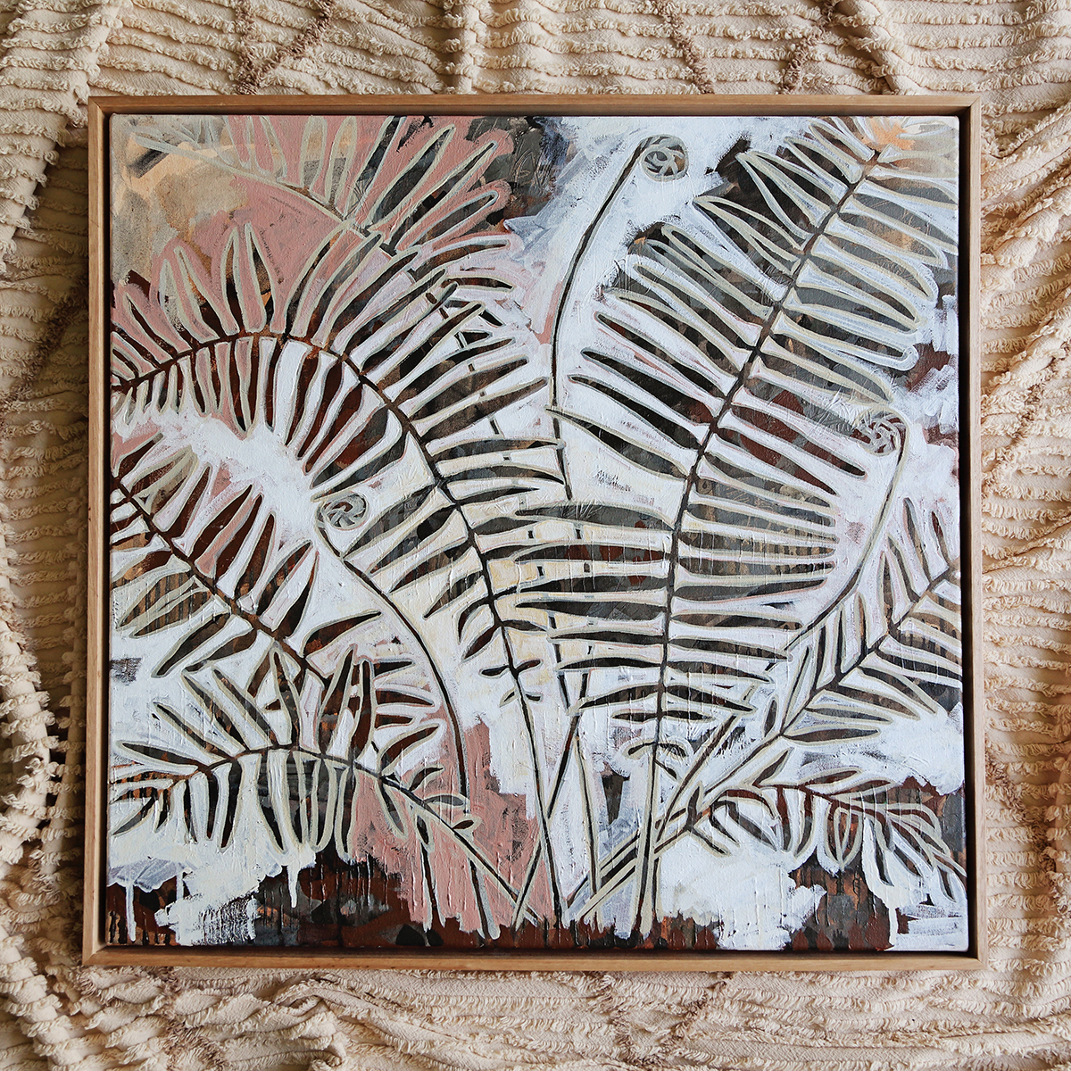 Lr 024 Swamp Water Fern Moment Iii Smith & Brooks Coastal Vibes Beach House Moody Artworks Monochrome Art