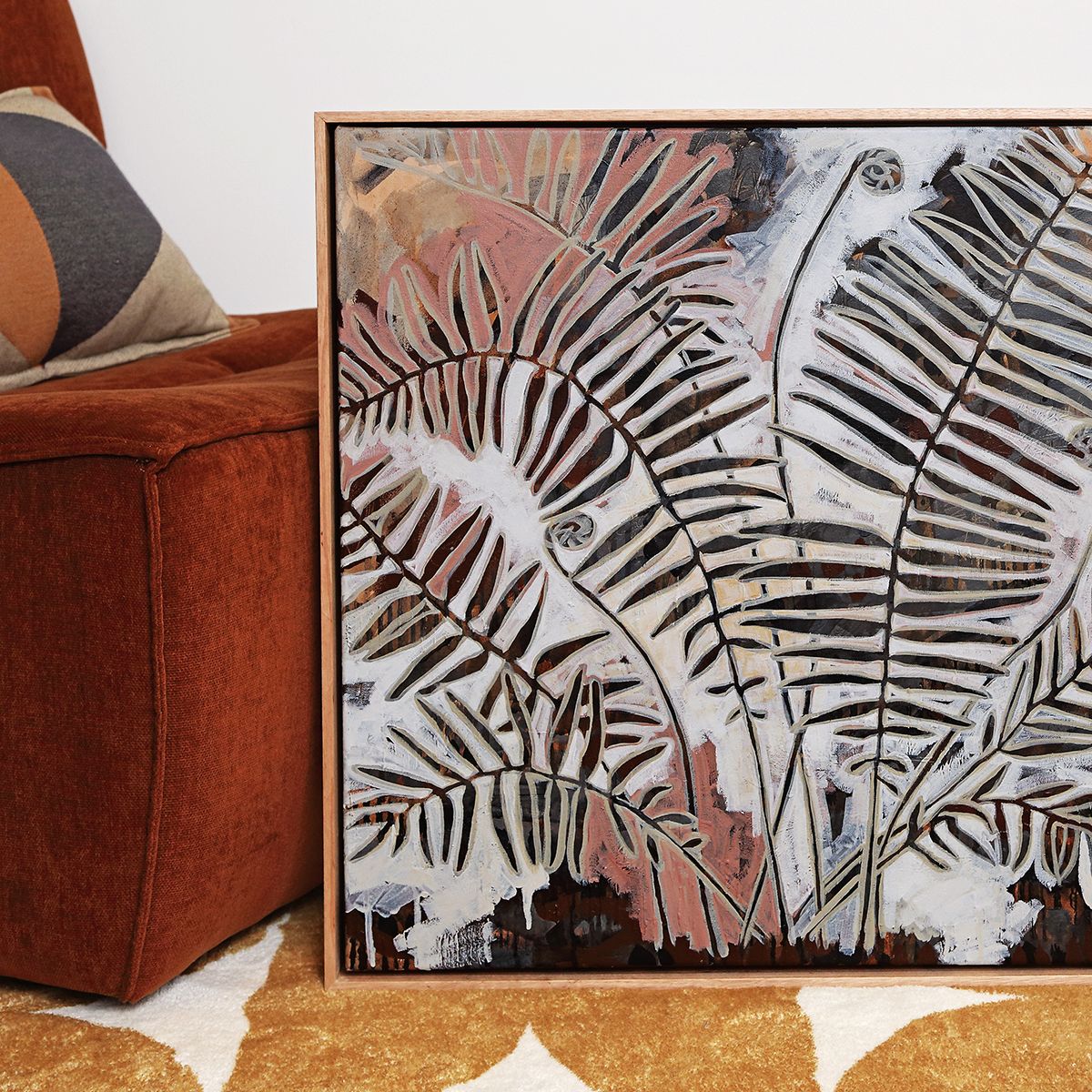 Lr 054 Swamp Water Fern Moment Iii Smith & Brooks Coastal Vibes Beach House Moody Artworks Monochrome Art