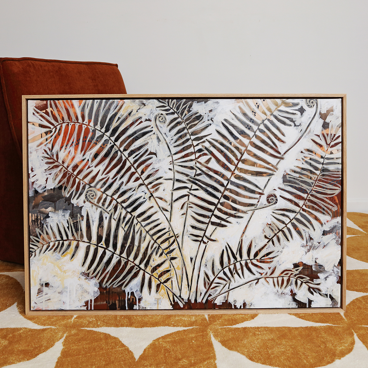 Lr 055 Swamp Water Fern Moment I Smith & Brooks Art For Coastal Interiors Black And White Neutral Original Artworks