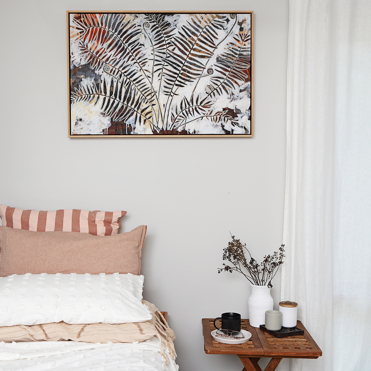 Lr 062 Swamp Water Fern Moment I Smith & Brooks Art For Coastal Interiors Black And White Neutral Original Artworks