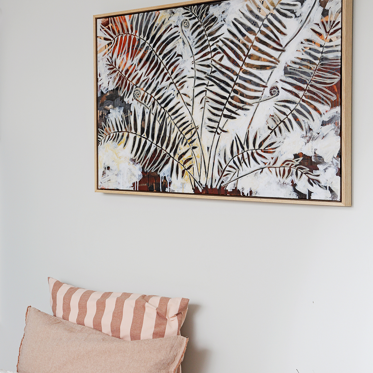 Lr 067 Swamp Water Fern Moment I Smith & Brooks Art For Coastal Interiors Black And White Neutral Original Artworks