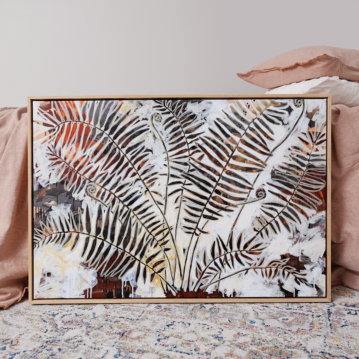 Lr 070 Swamp Water Fern Moment I Smith & Brooks Art For Coastal Interiors Black And White Neutral Original Artworks