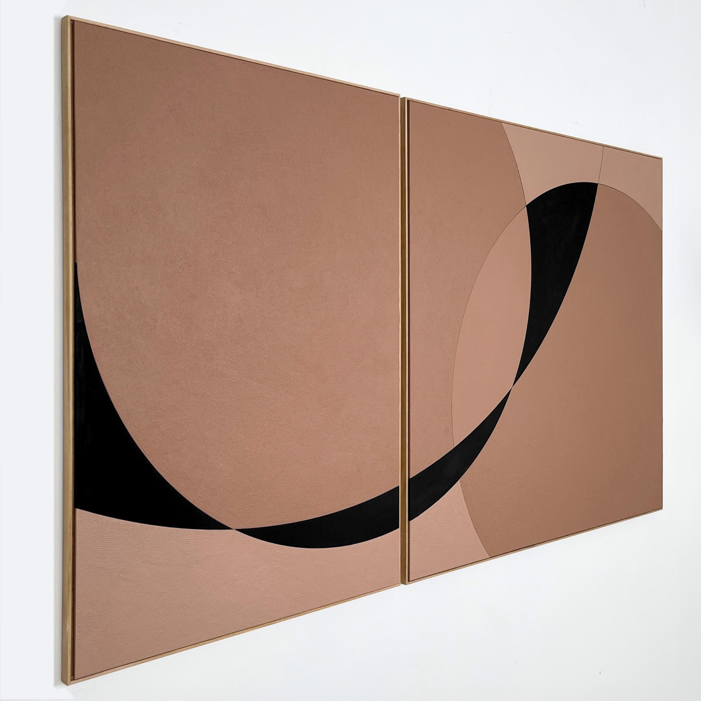 Sureen Gouws Art Beyond The Silence Mocho Mousse, Minimalistic, Geometric, Modern, Contemporary Side View 1