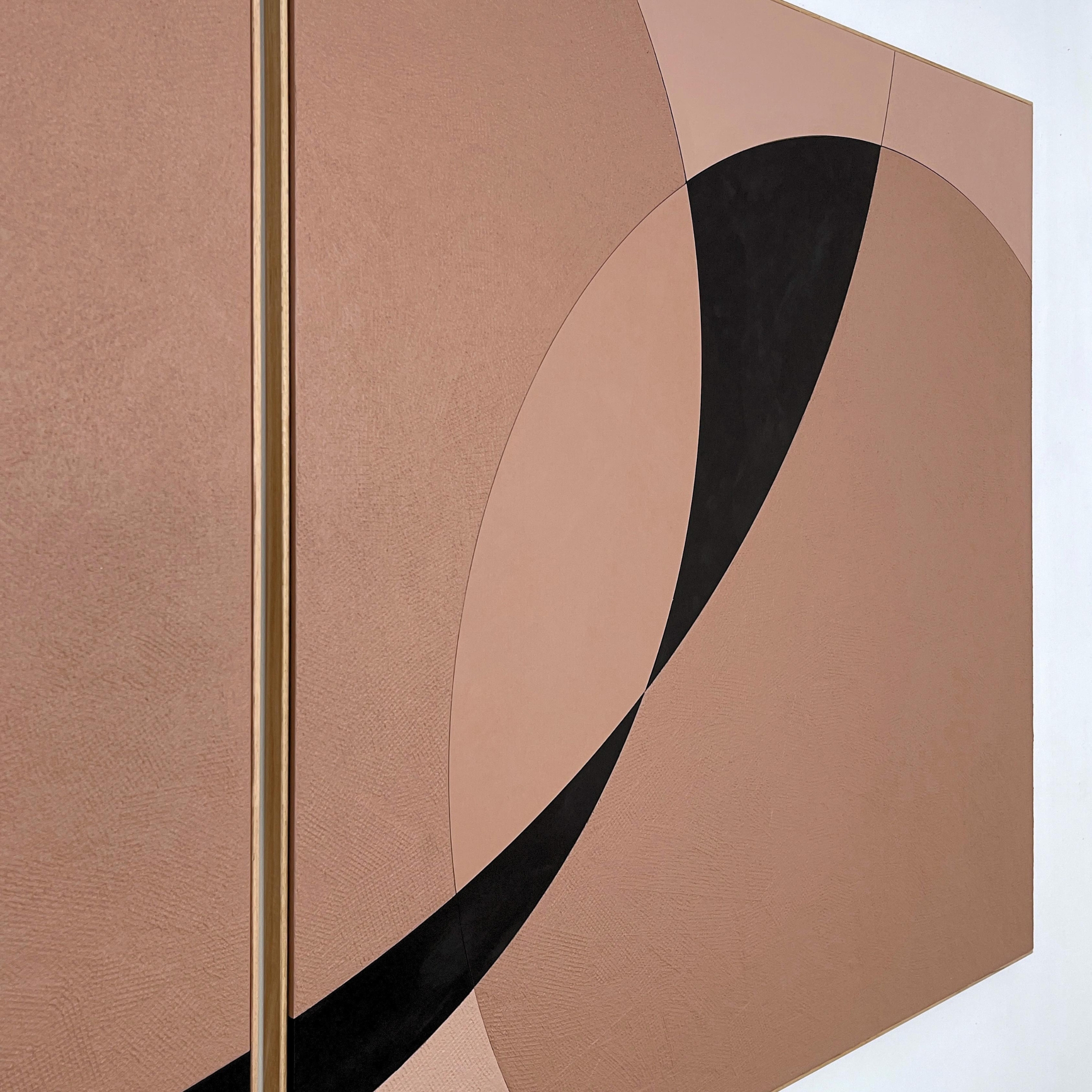 Sureen Gouws Art Beyond The Silence Mocho Mousse, Minimalistic, Geometric, Modern, Contemporary Side View 3