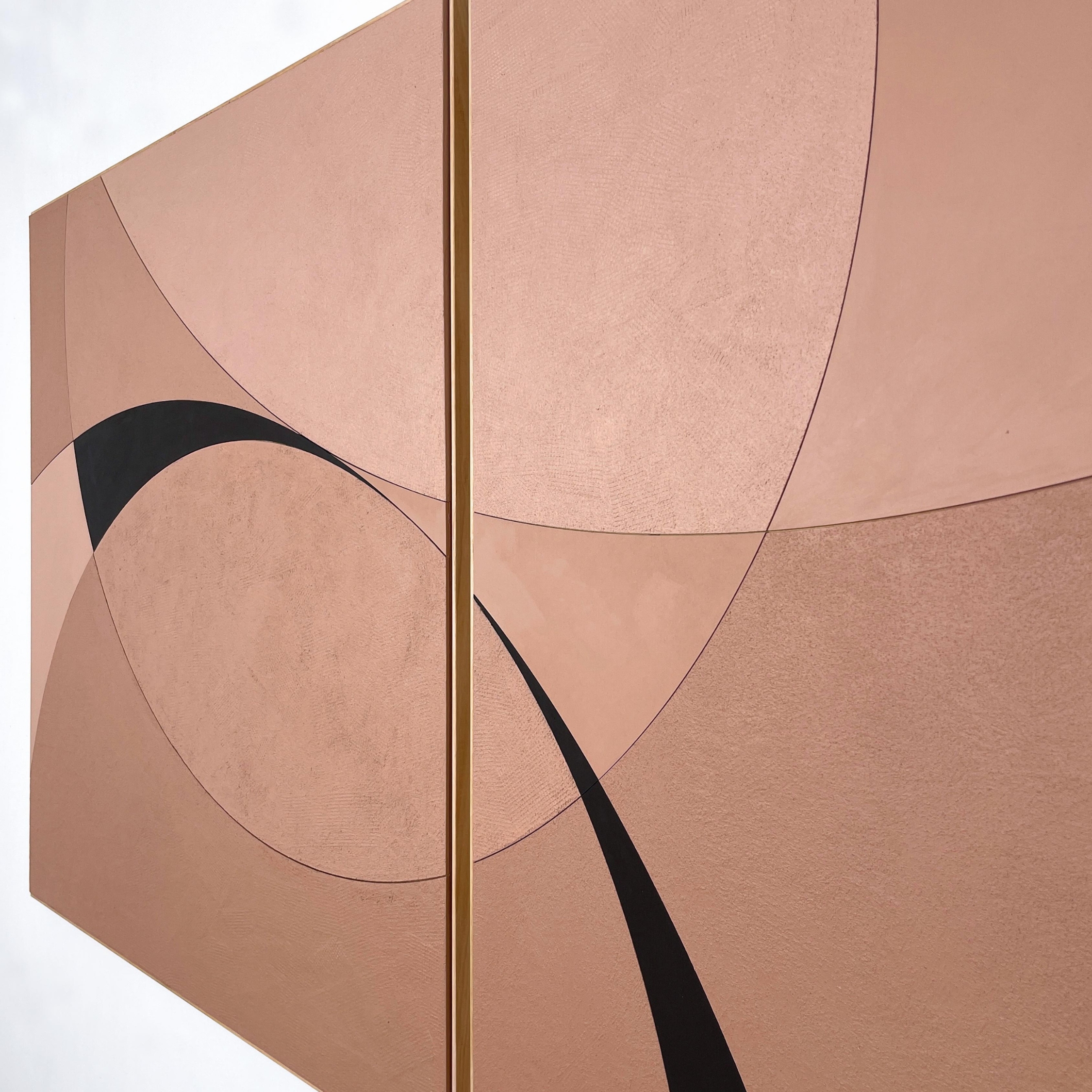 Sureen Gouws Art Finding Your Voice Mocho Mousse, Minimalistic, Geometric, Modern, Contemporary Side View 3