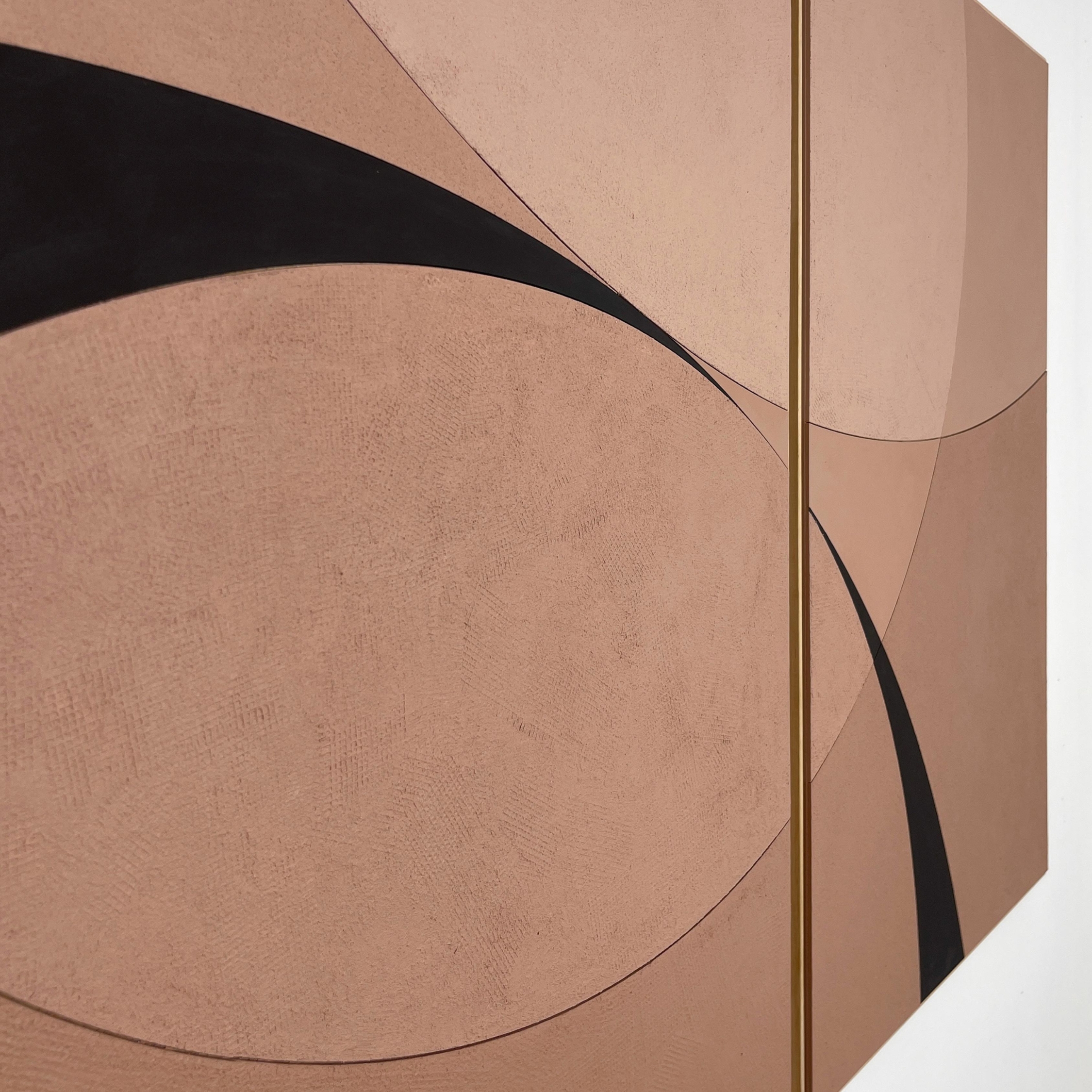 Sureen Gouws Art Finding Your Voice Mocho Mousse, Minimalistic, Geometric, Modern, Contemporary Side View Detail