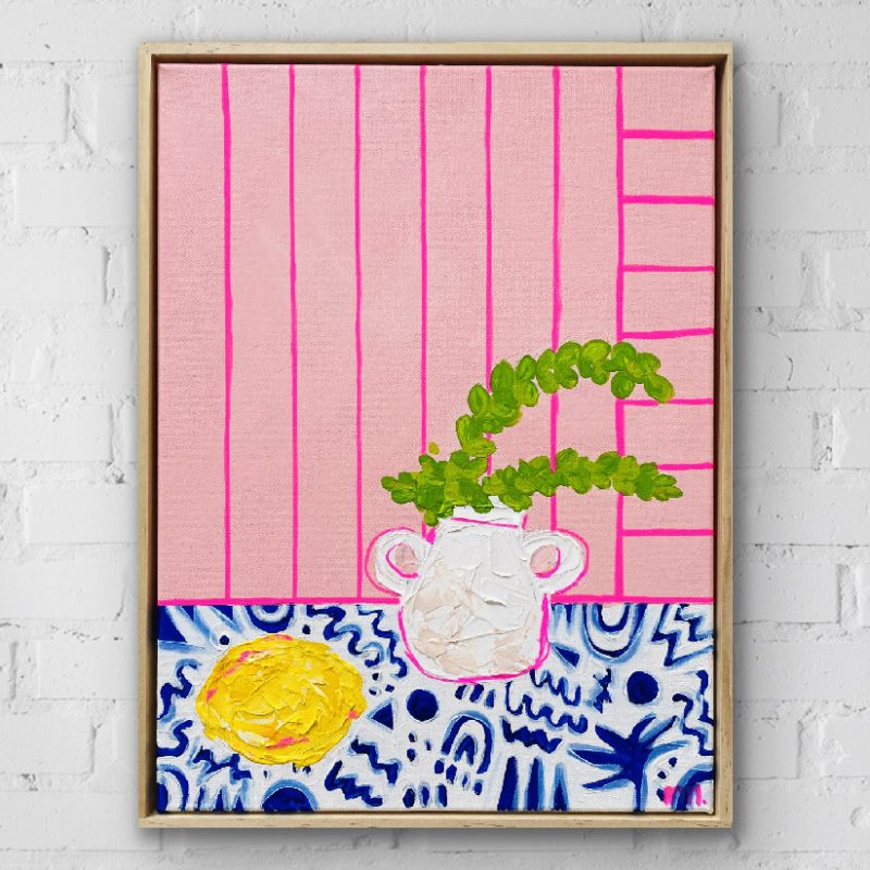 Little Vessel With Lemon On Blue